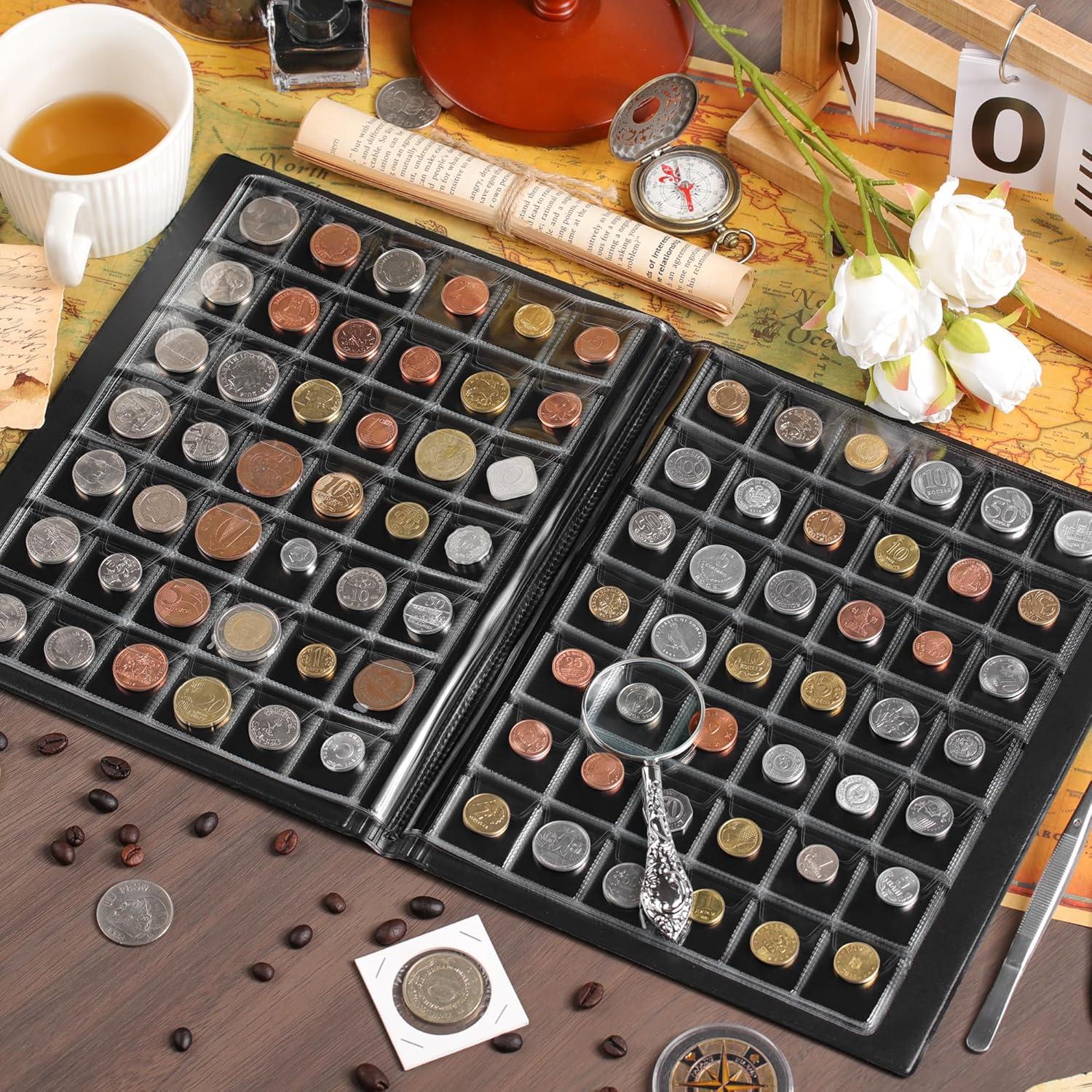 Álbum de Monedas Tío Paul Verde Oscuro 420 Bolsillos 10 Páginas