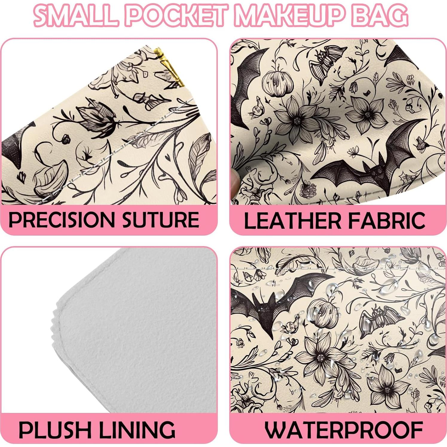 Monedero Mini 2 PCS Cuero Sintético Murciélago Esqueleto