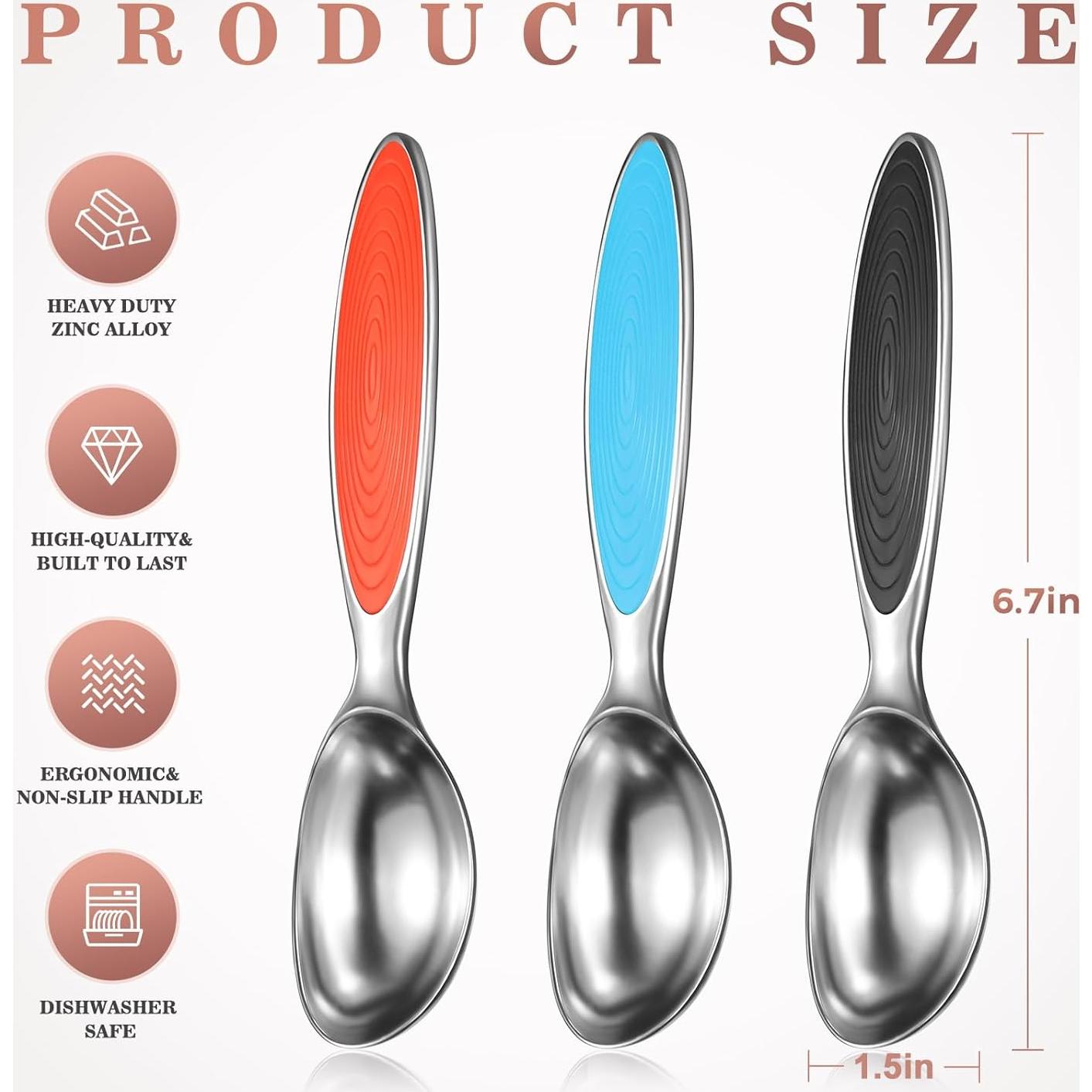 Juego de Cucharas para Helado CherHome - 3 Unidades Ergonómicas