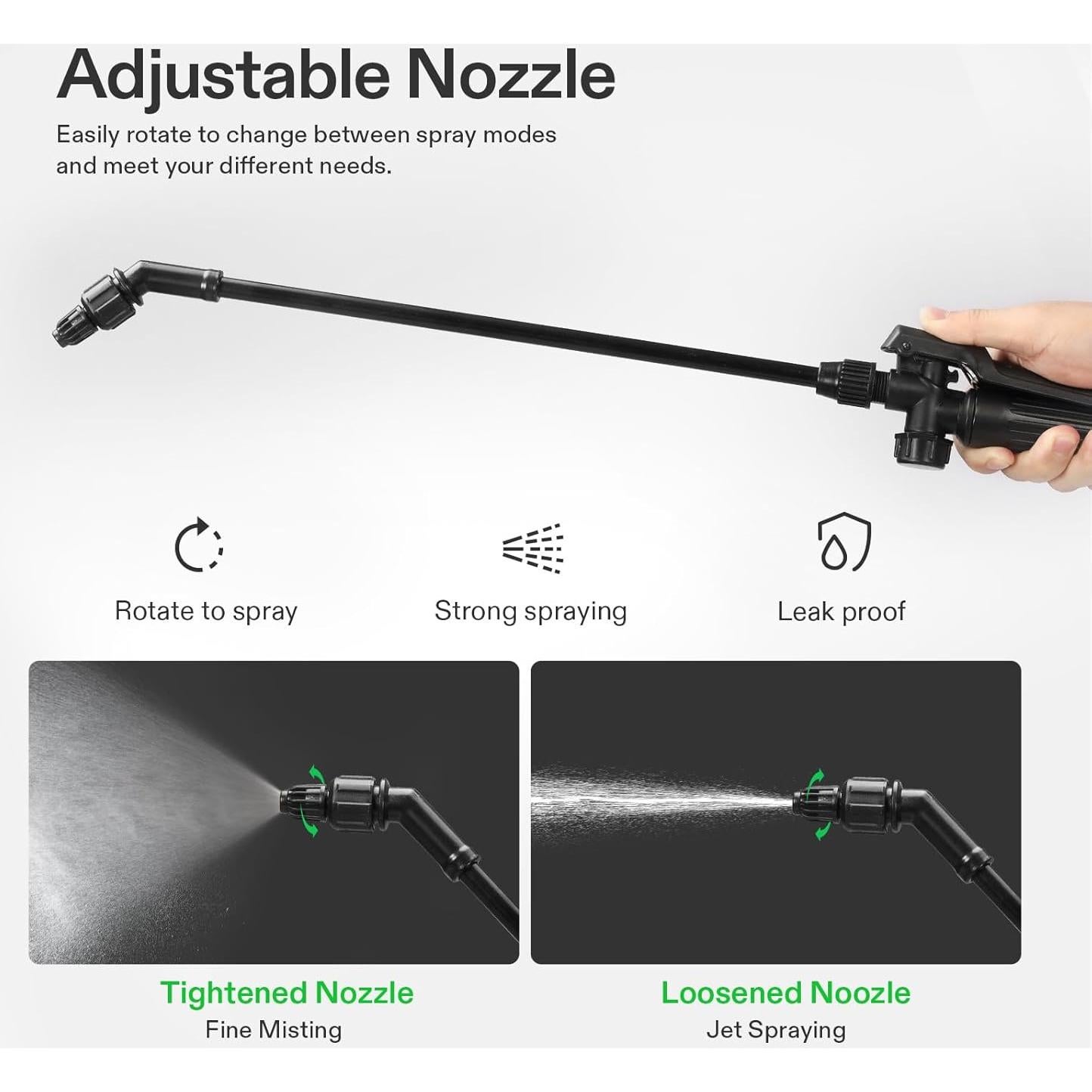 Pulverizador de Presión VIVOSUN 3L con Boquilla Ajustable