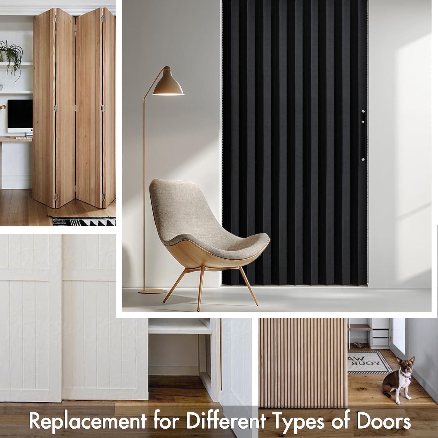 Cortina Magnética Plegable MIULEE 86x198 cm Negra