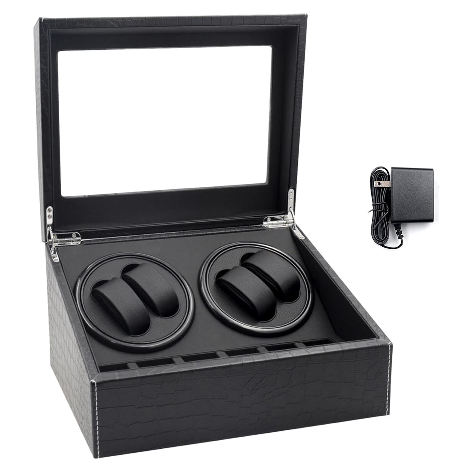 Caja de Carga para 4 Relojes ZOEJOE Textura Cocodrilo