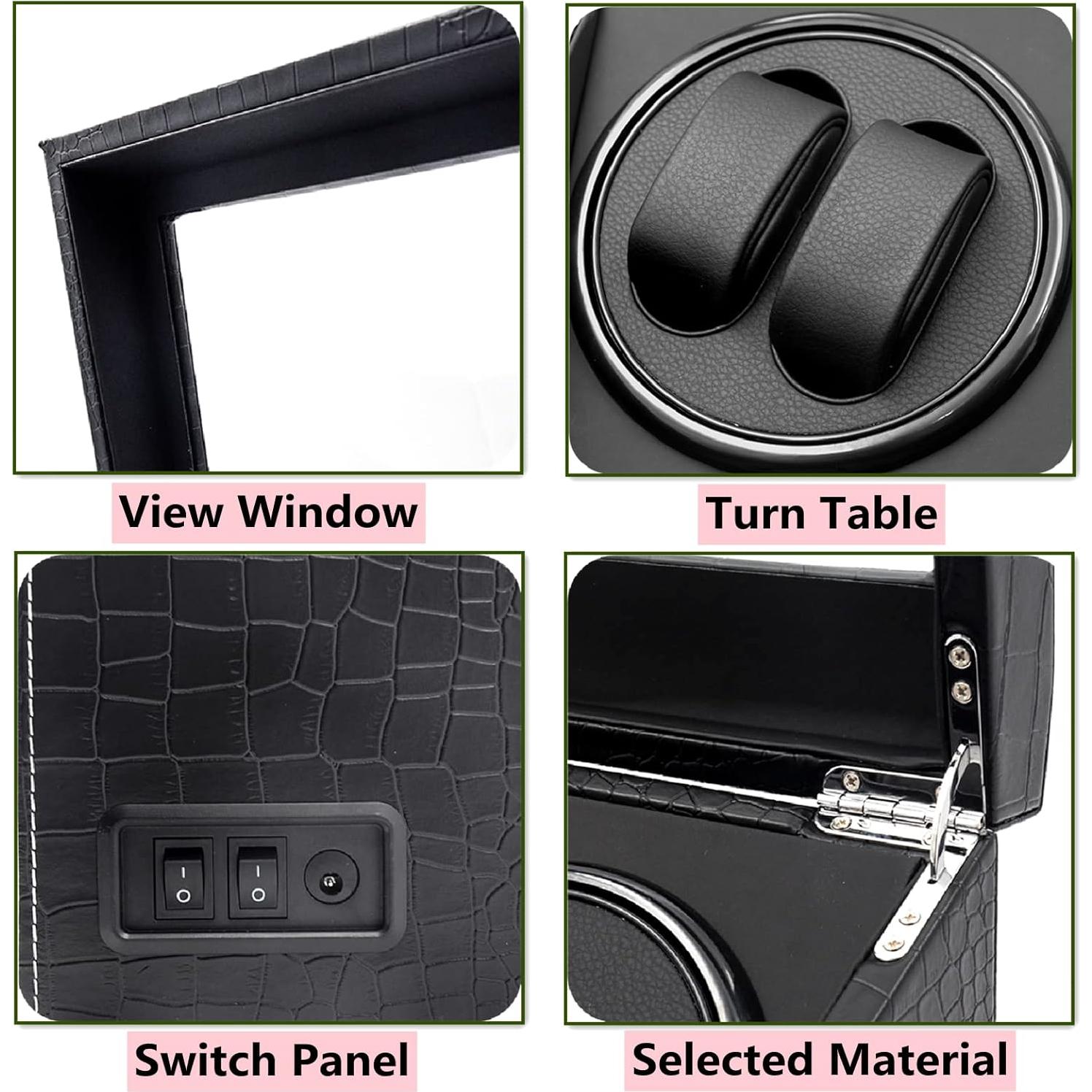 Caja de Carga para 4 Relojes ZOEJOE Textura Cocodrilo