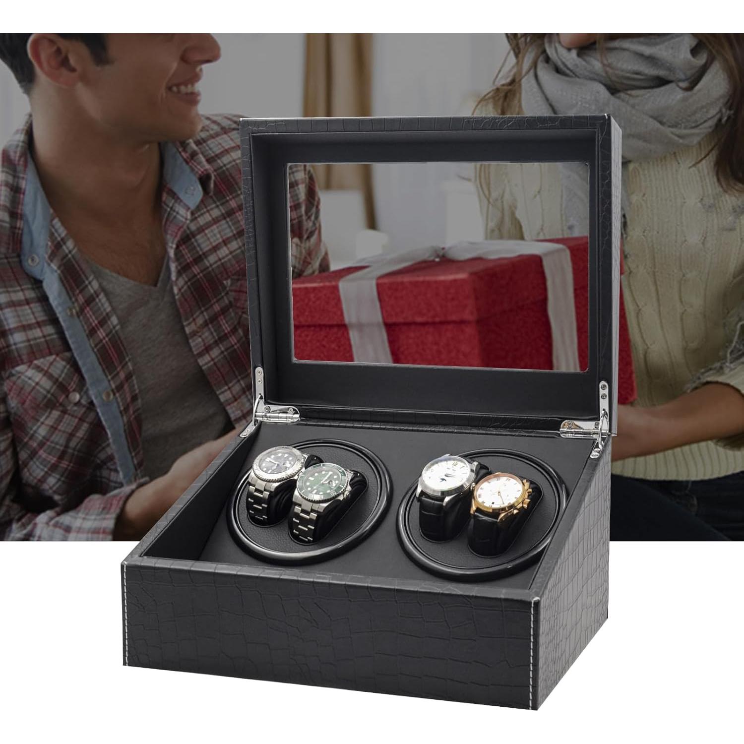 Caja de Carga para 4 Relojes ZOEJOE Textura Cocodrilo