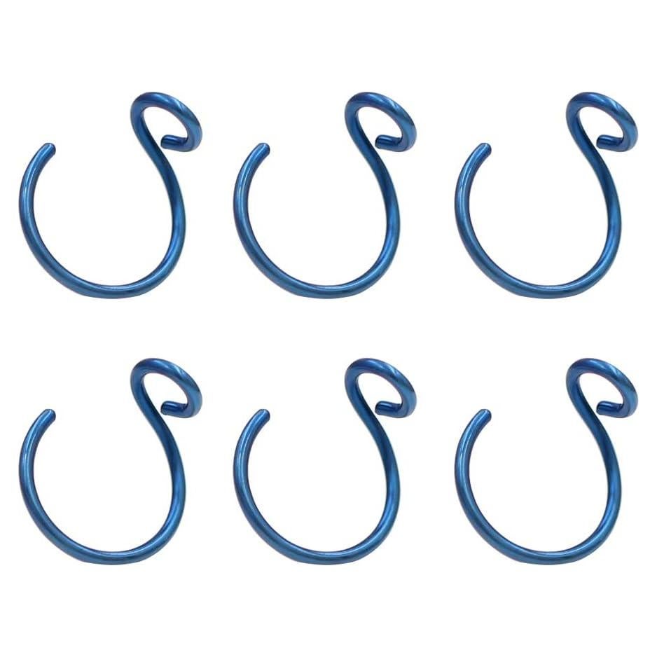 6pcs Fake Nose Ring 20G Faux Piercing Jewelry 8mm Face Nose Hoops Set for Unisex
