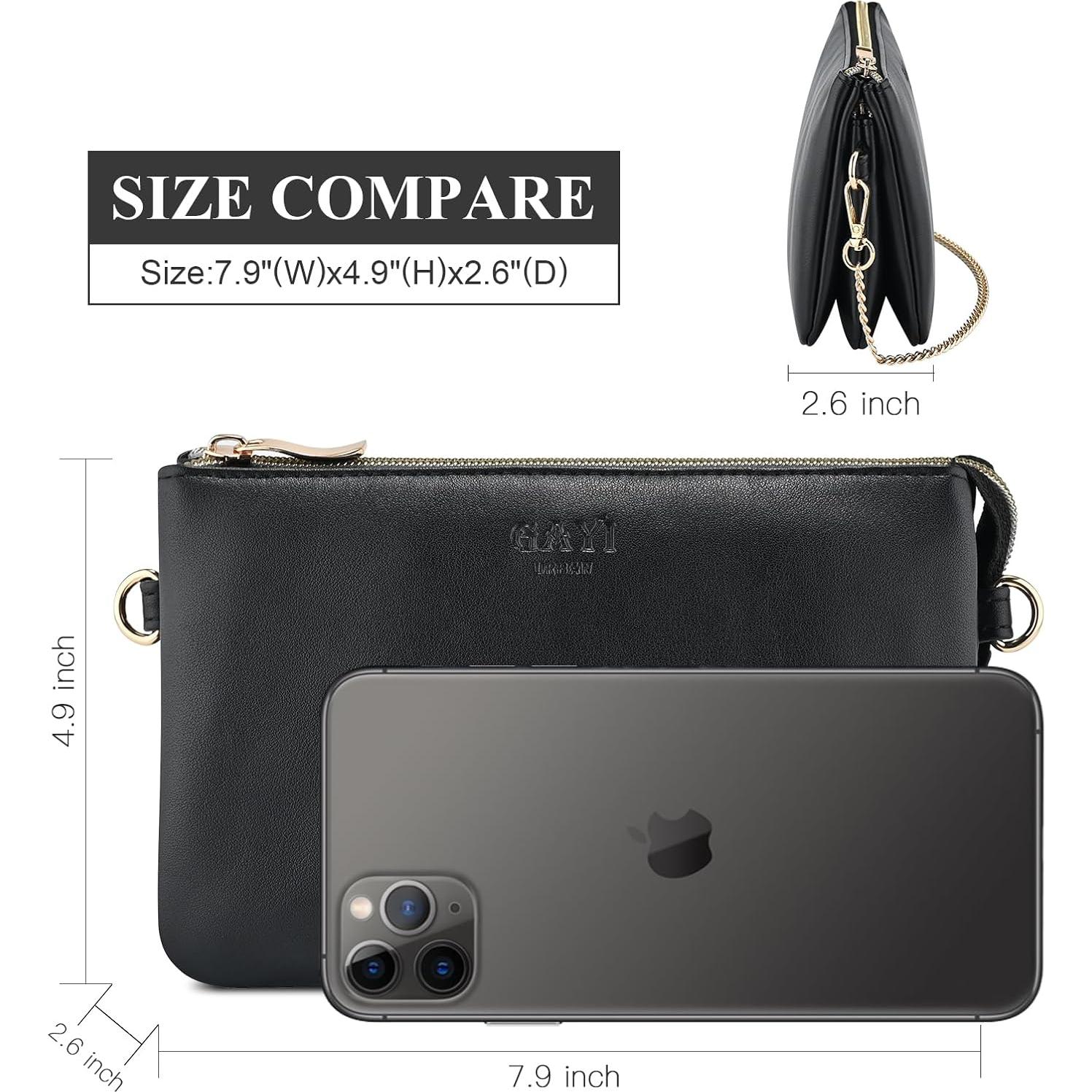 Bolso de muñeca de cuero vegano Gy24008 para mujeres - Negro