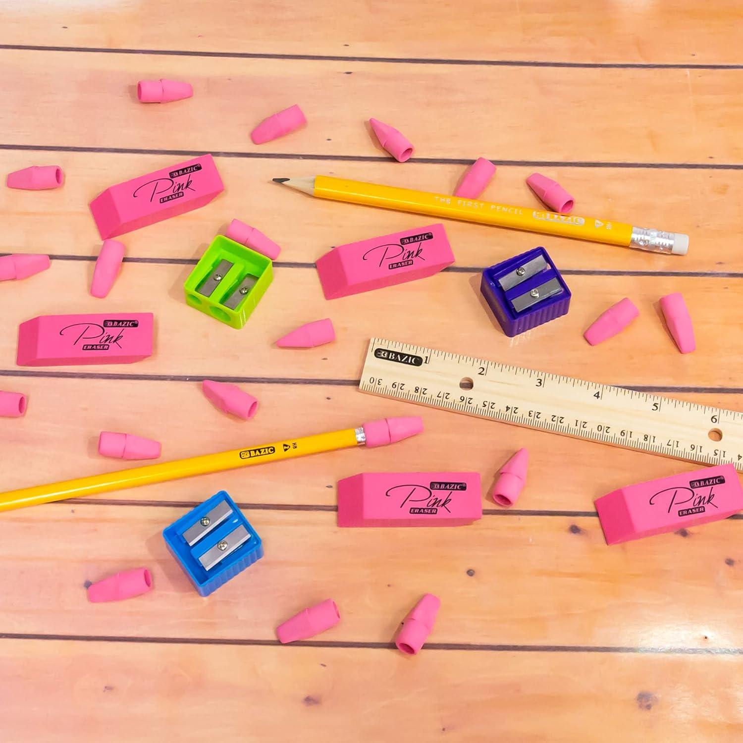 Borradores de Punta de Lápiz BAZIC 50 Unidades 2 Paquetes