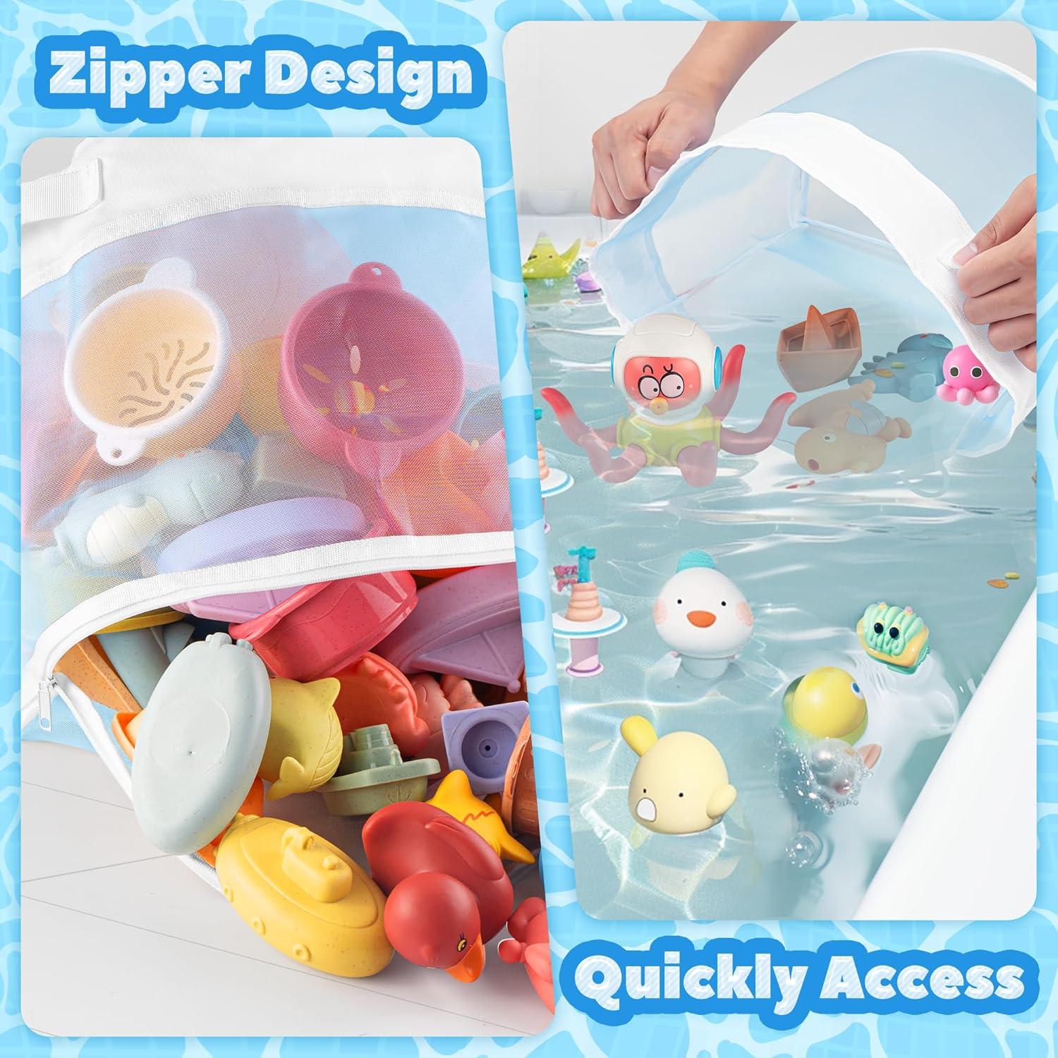 Organizador de Juguetes de Baño UNEEDE 5.83L Malla Azul