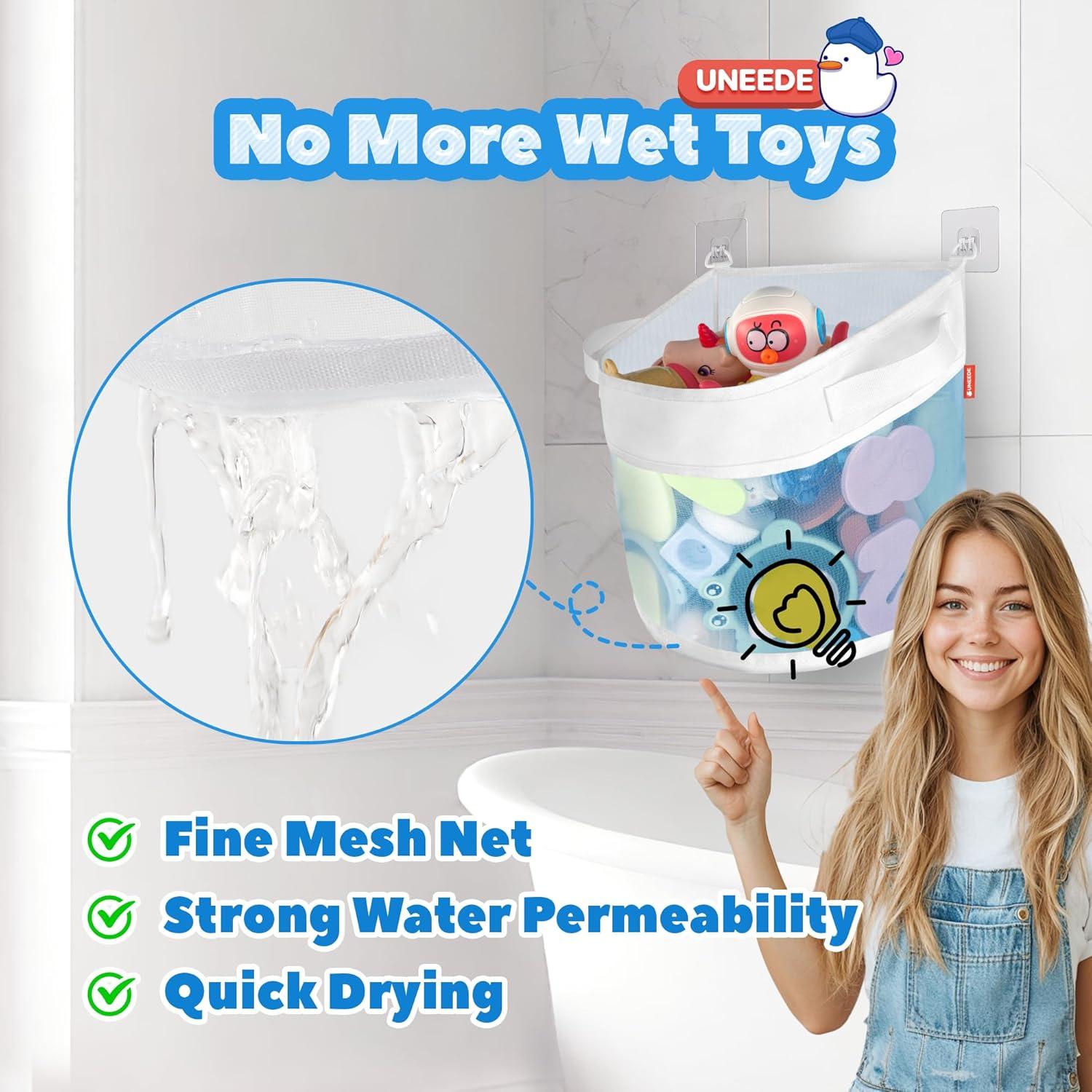 Organizador de Juguetes de Baño UNEEDE 5.83L Malla Azul