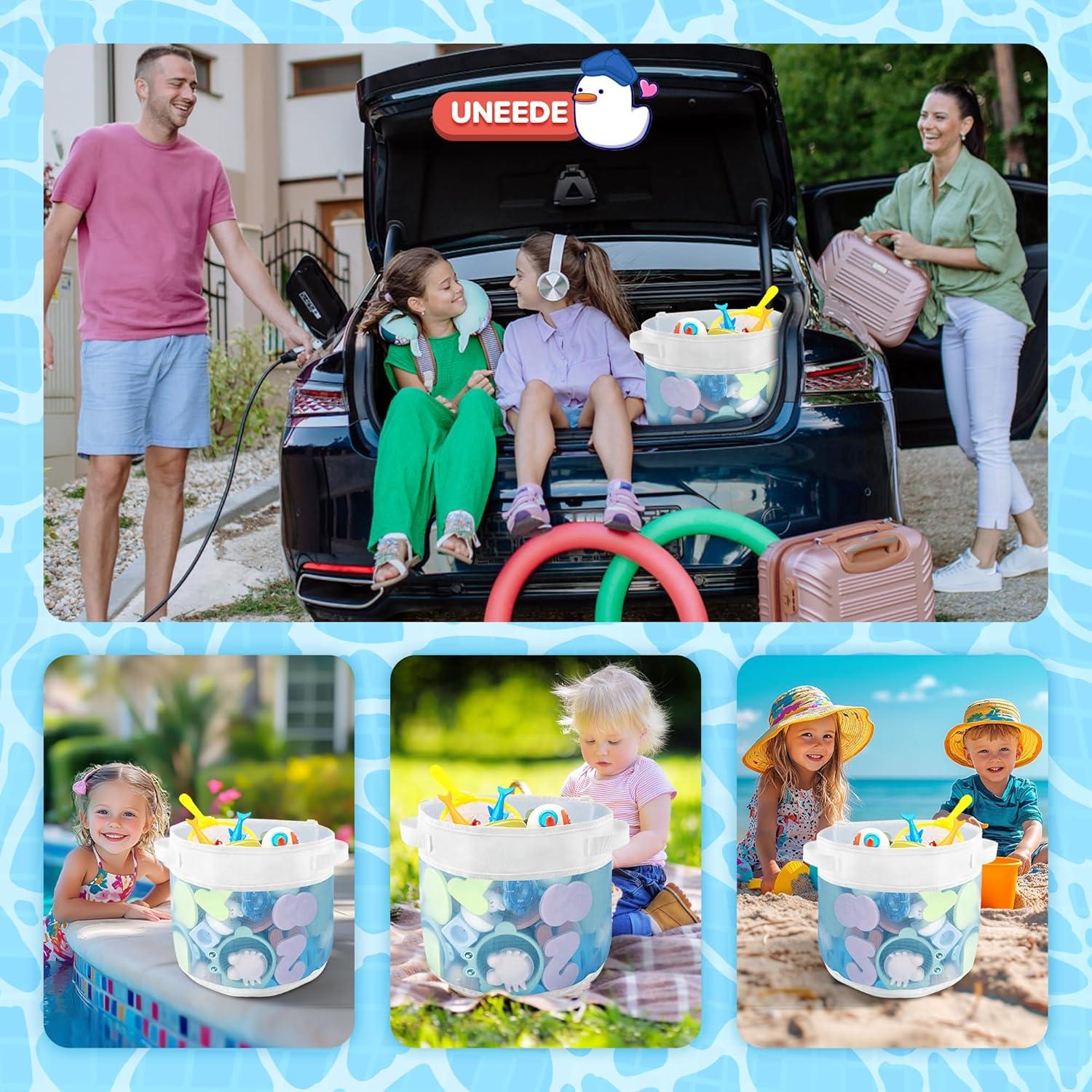 Organizador de Juguetes de Baño UNEEDE 5.83L Malla Azul