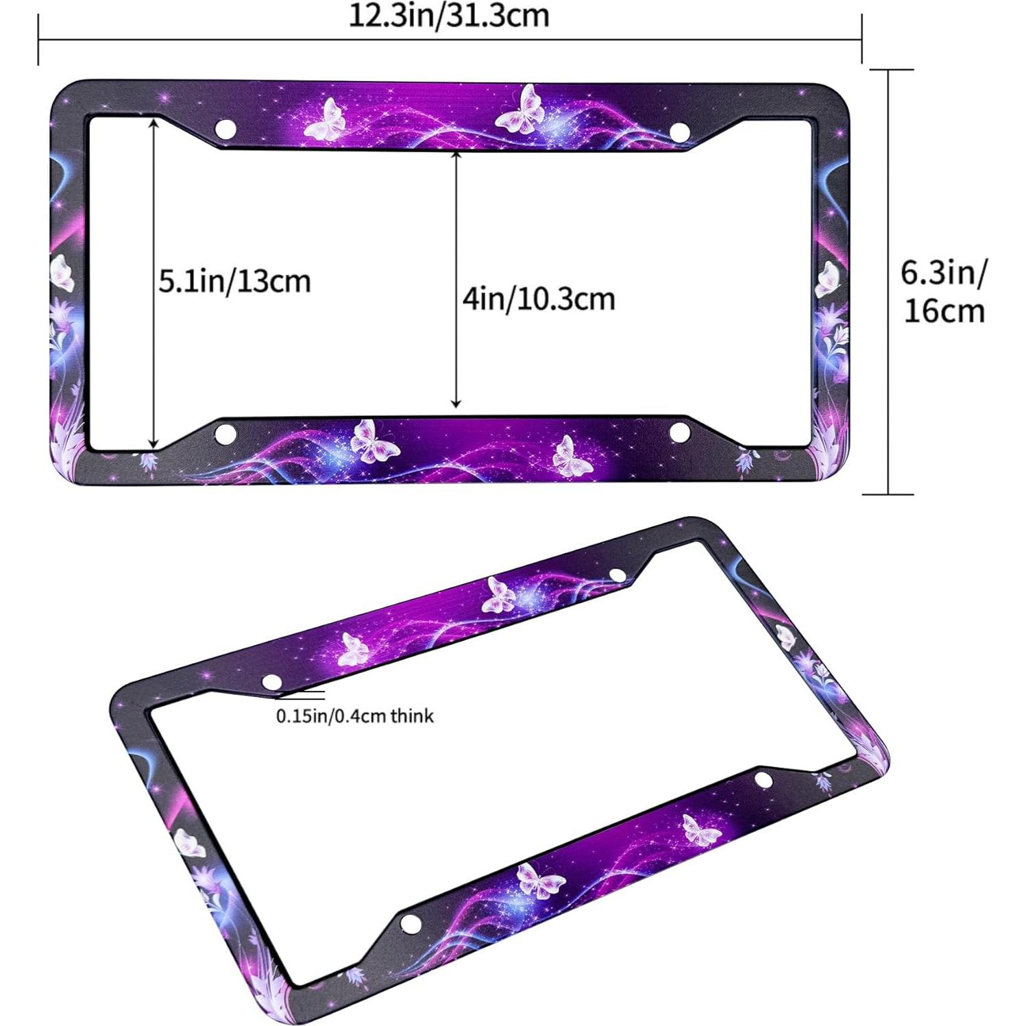 Marco de Placa de Licencia Gayruaicjz Mariposa Universal 31.2x16cm