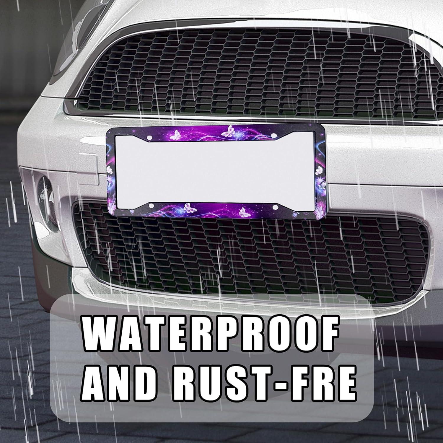 Marco de Placa de Licencia Gayruaicjz Mariposa Universal 31.2x16cm