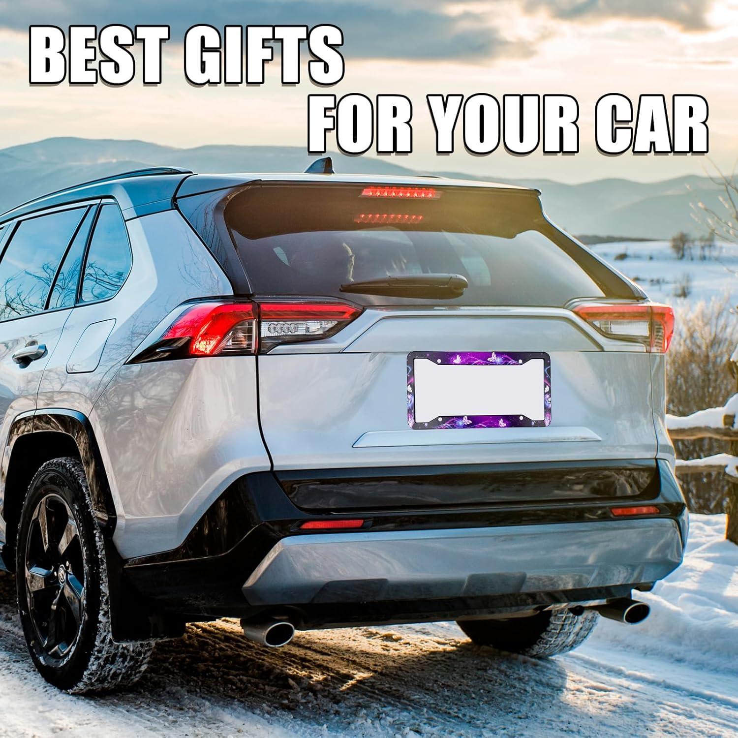 Marco de Placa de Licencia Gayruaicjz Mariposa Universal 31.2x16cm