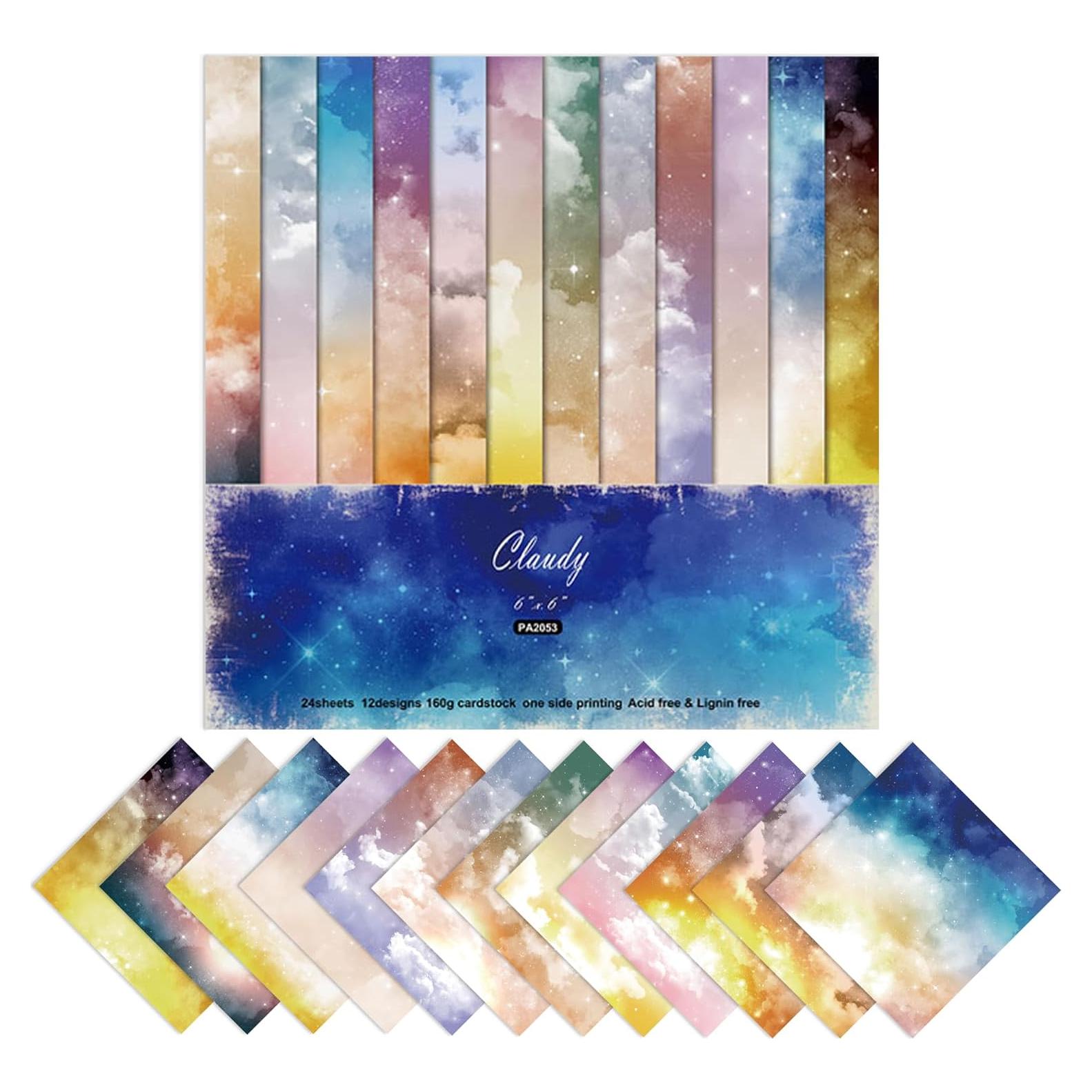 Conjunto de Papel de Scrapbook XMBHHRM 24 Hojas 15.2cm Arcoíris