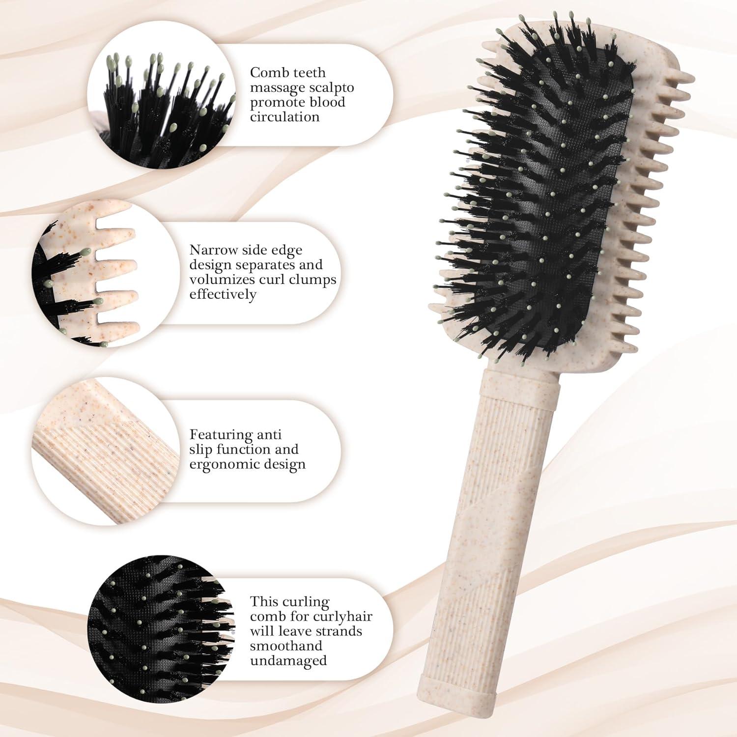 Cepillo Definidor de Rizos Auhrjomra Beige 1PC - Antifrizz