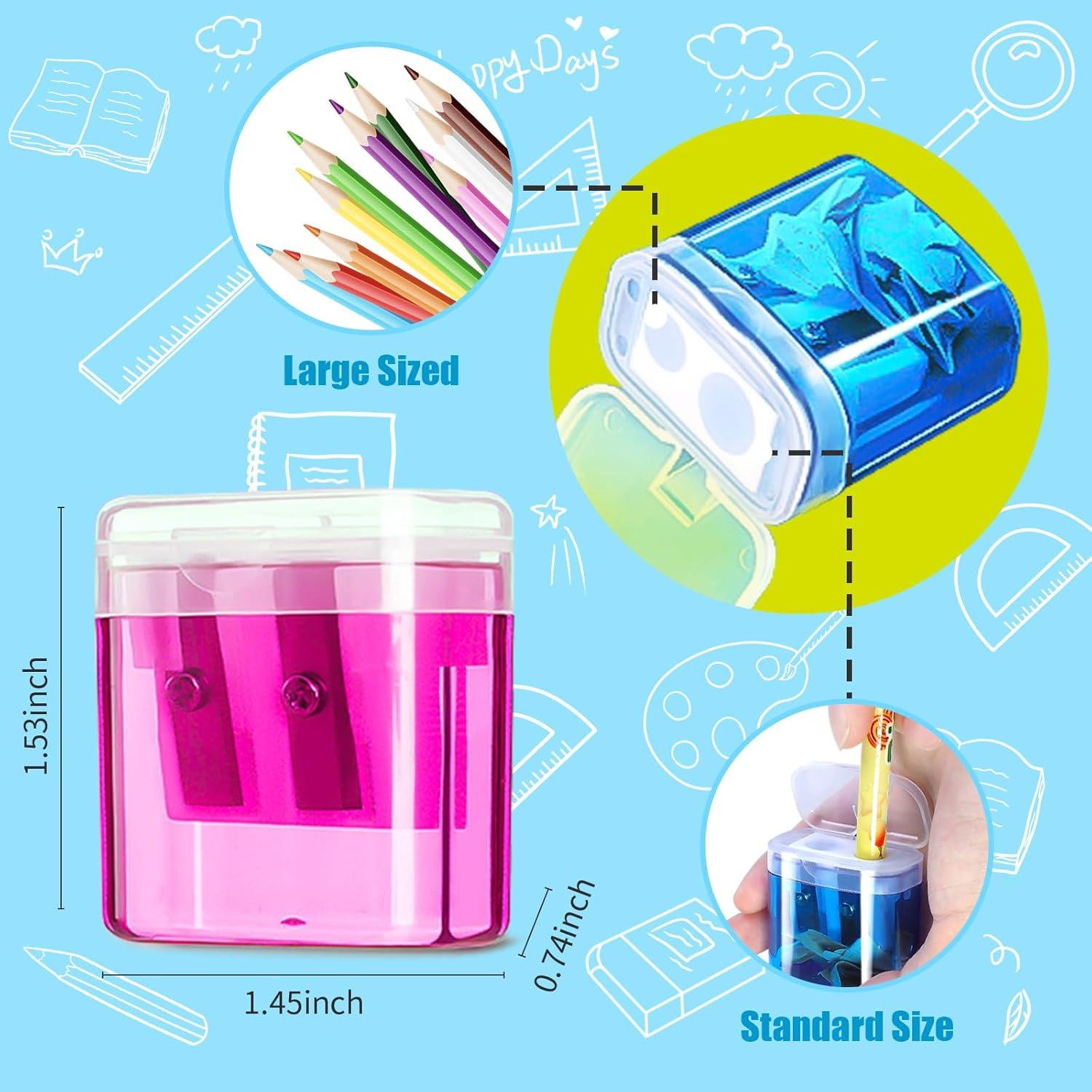 Paquete de 60 Sacapuntas Manuales OCHIDO Doble Orificio