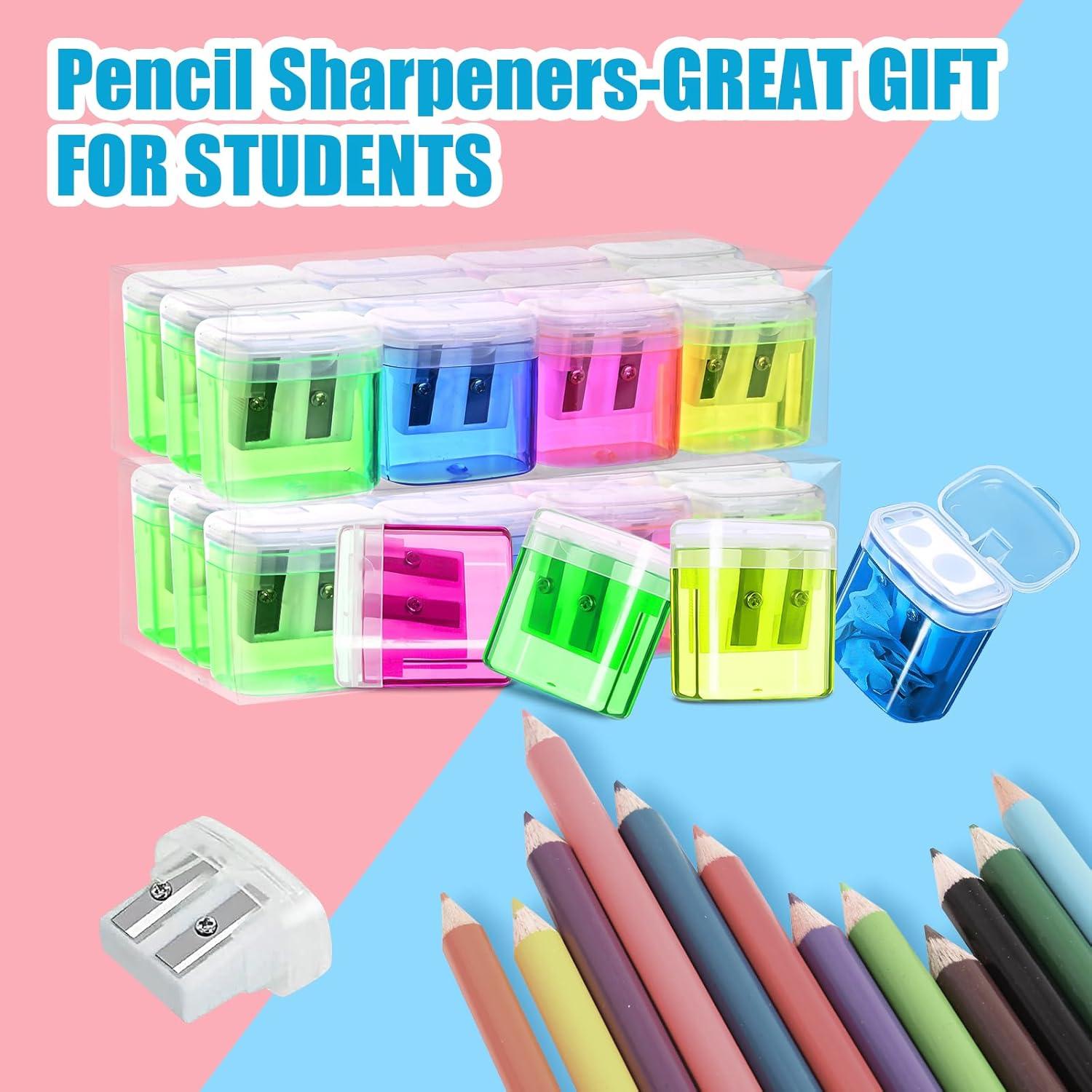 Paquete de 60 Sacapuntas Manuales OCHIDO Doble Orificio