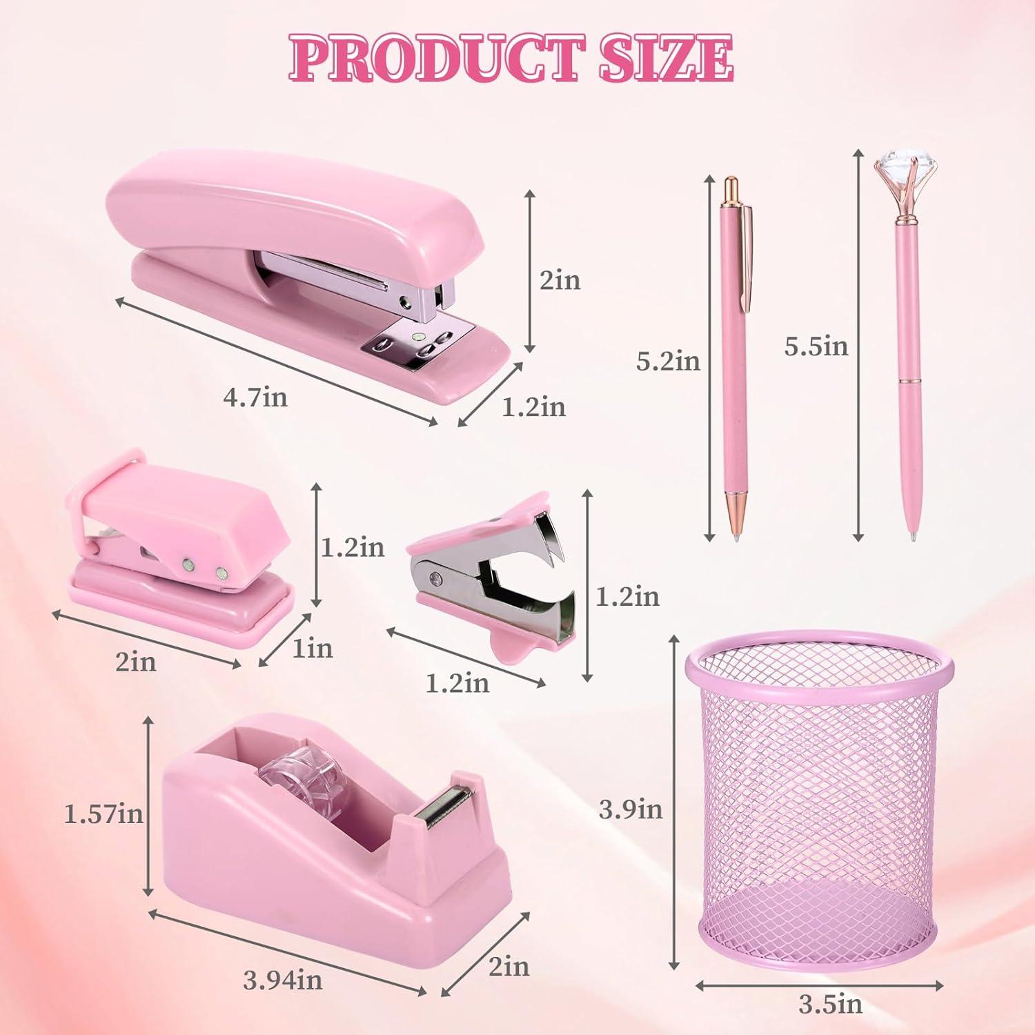 Juego de Suministros de Oficina Rosa Beibunhn - 12 Piezas