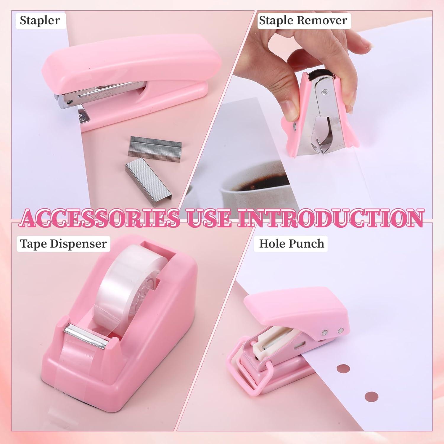 Juego de Suministros de Oficina Rosa Beibunhn - 12 Piezas