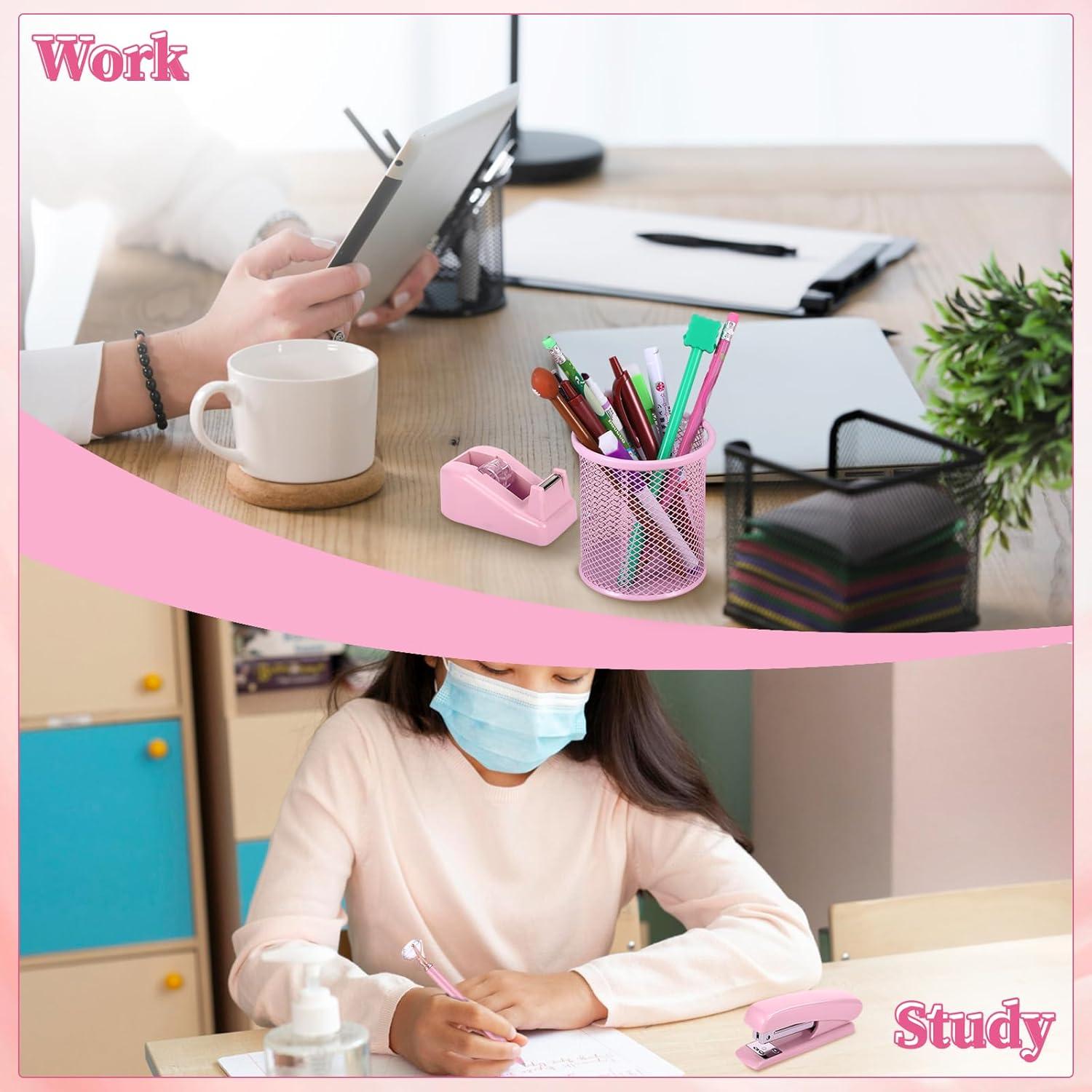 Juego de Suministros de Oficina Rosa Beibunhn - 12 Piezas