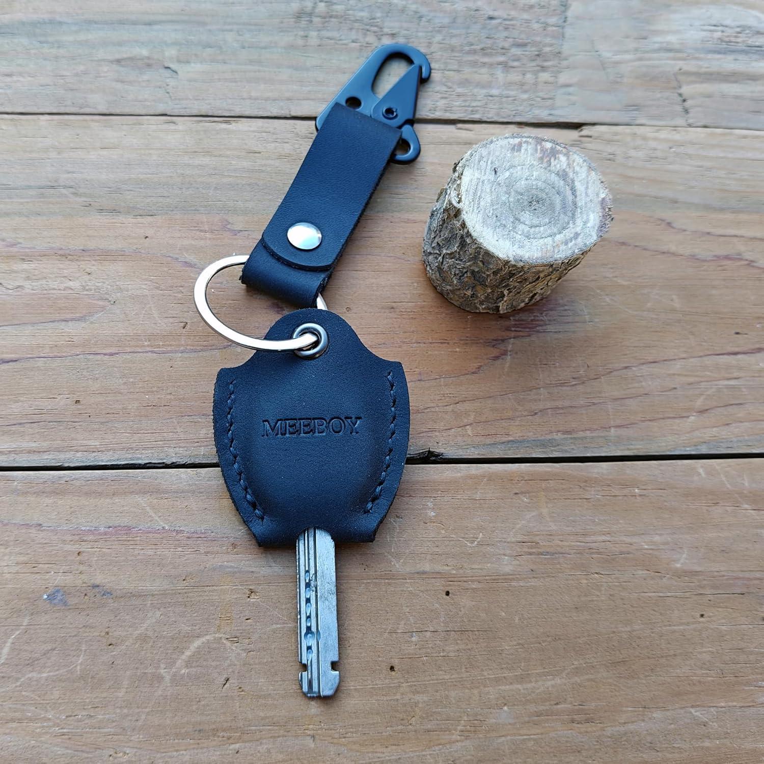 Tapas de Llave de Casa de Cuero Genuino Meeboy Negro Pequeño