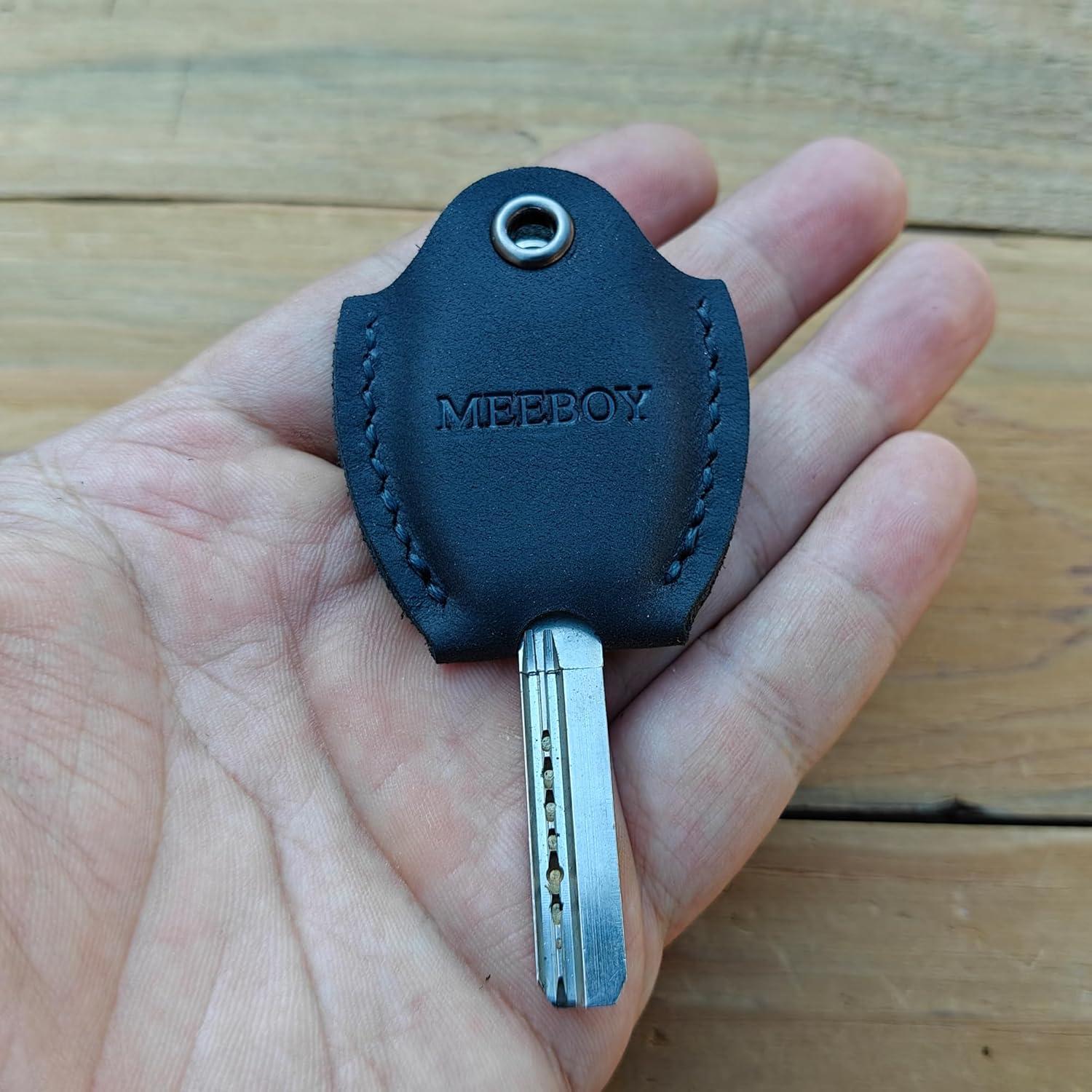 Tapas de Llave de Casa de Cuero Genuino Meeboy Negro Pequeño