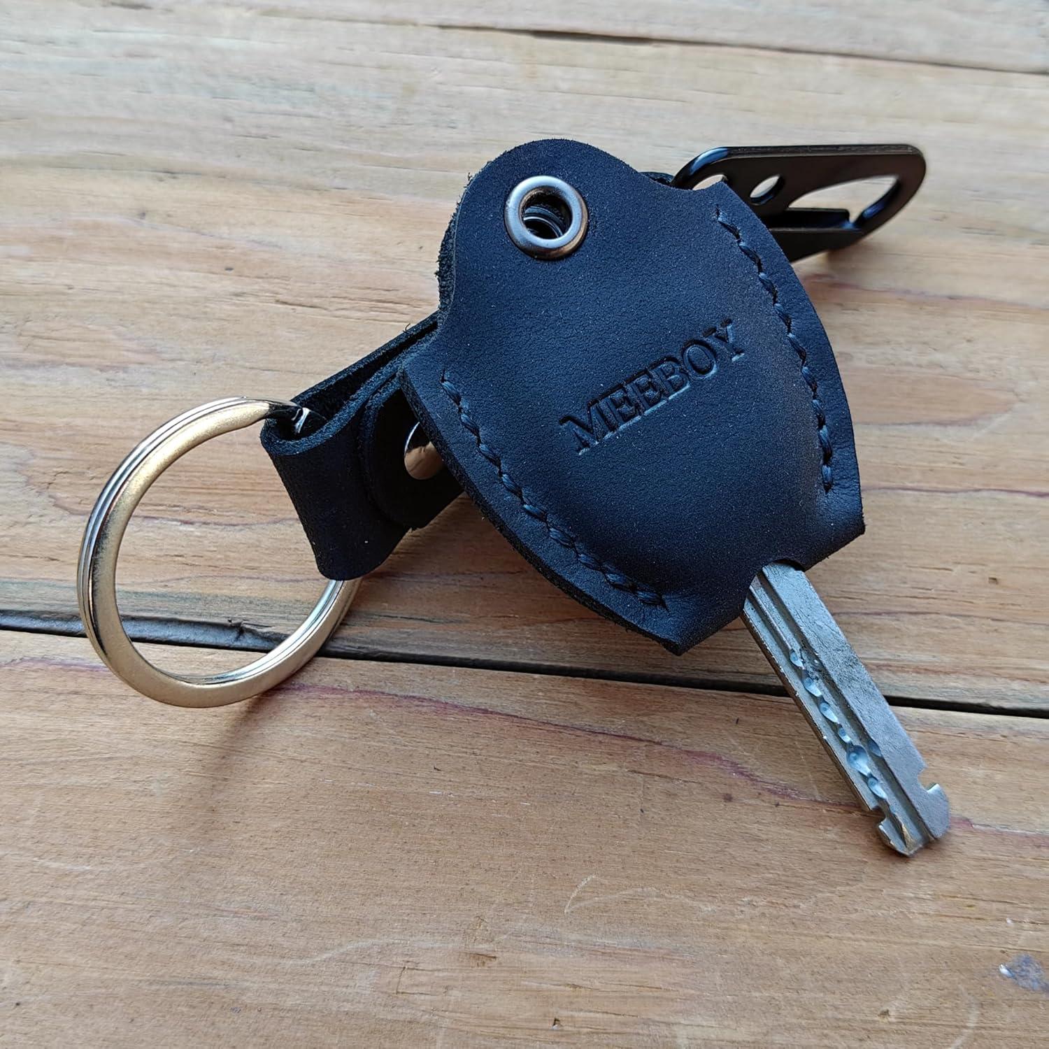 Tapas de Llave de Casa de Cuero Genuino Meeboy Negro Pequeño