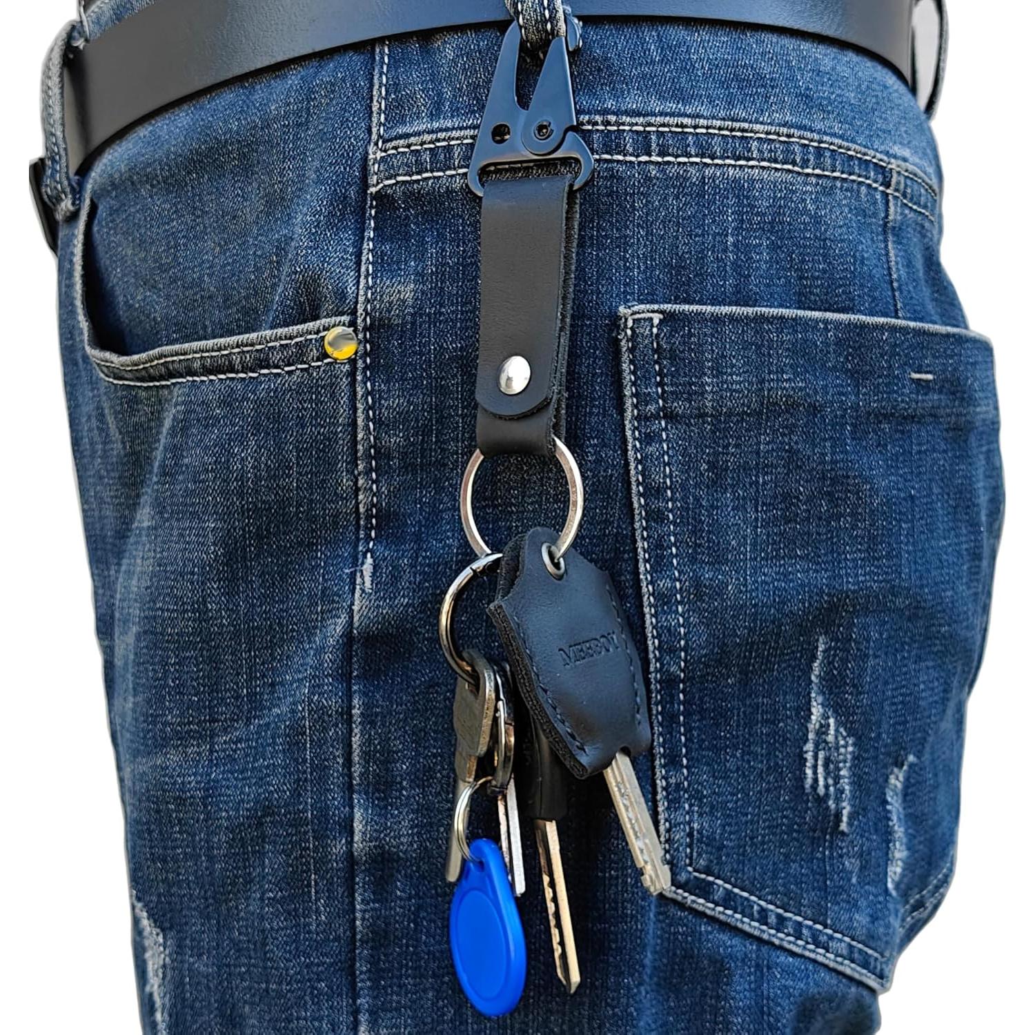 Tapas de Llave de Casa de Cuero Genuino Meeboy Negro Pequeño