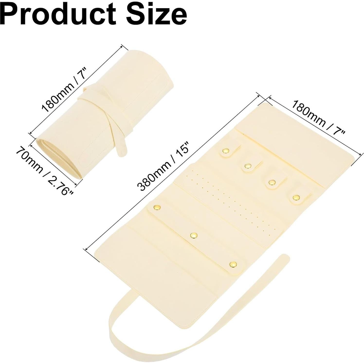 Bolsa de Joyería de Viaje uxcell Beige 38x18 cm Plegable