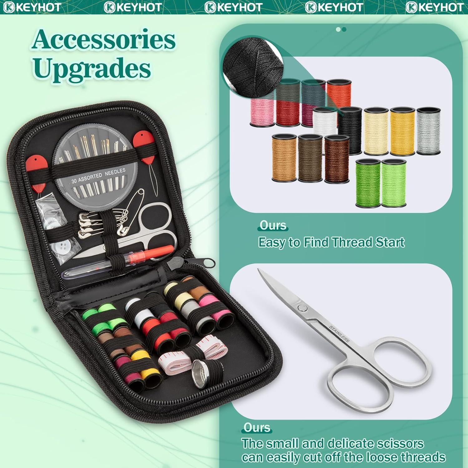 Kit de Costura Básico KEYHOT 69 Piezas, Tijeras y Hilos