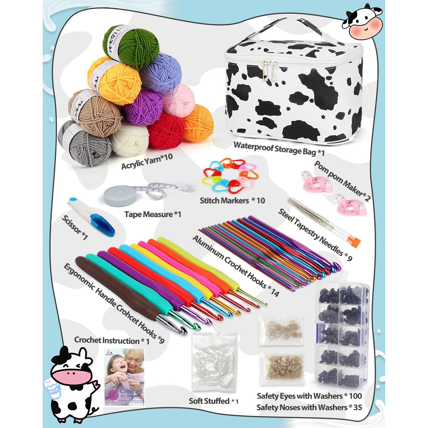 Kit de Ganchillo Aeelike 321 Piezas para Principiantes con Bolsa