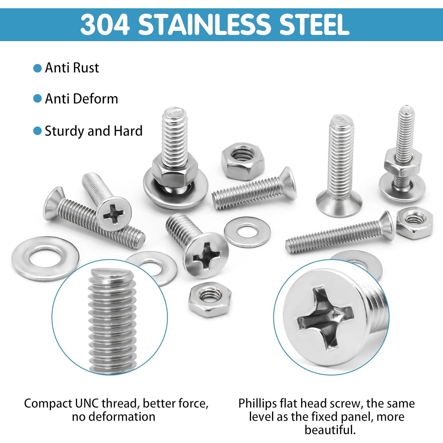 Kit de 720 Piezas de Tornillos y Tuercas SATANTECH Acero Inoxidable