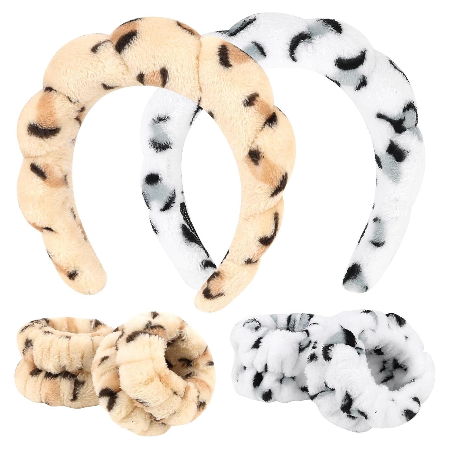 Conjunto 6 Bandas de Cabeza y Muñecas ACO-UINT Estampado Leopardo