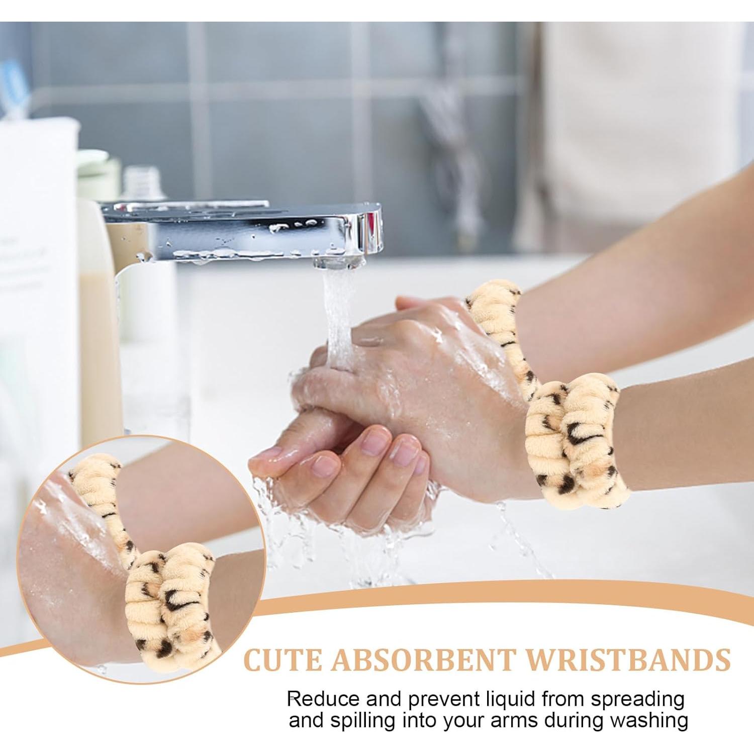 Conjunto 6 Bandas de Cabeza y Muñecas ACO-UINT Estampado Leopardo