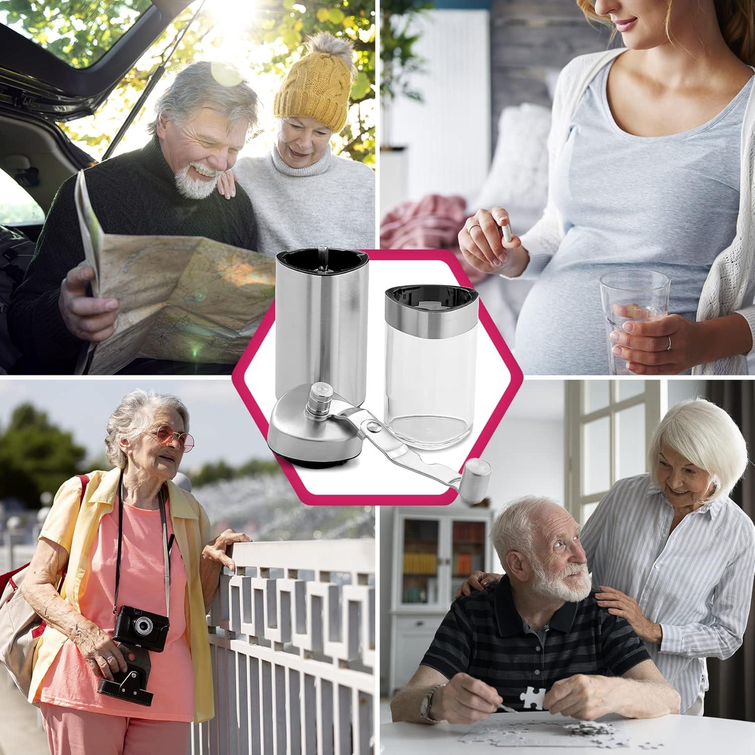 Triturador de Pastillas MEDca - Manual, Acero Inoxidable, Compacto