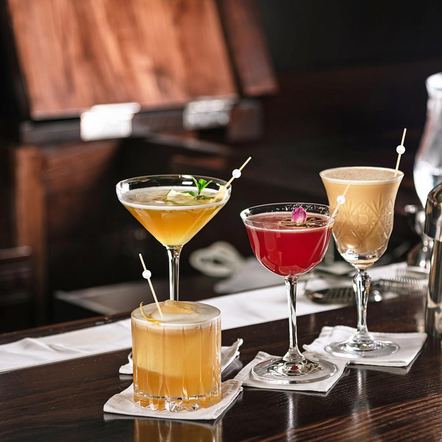 Paquete de 200 Palillos de Bambú con Bola Blanca 12 cm