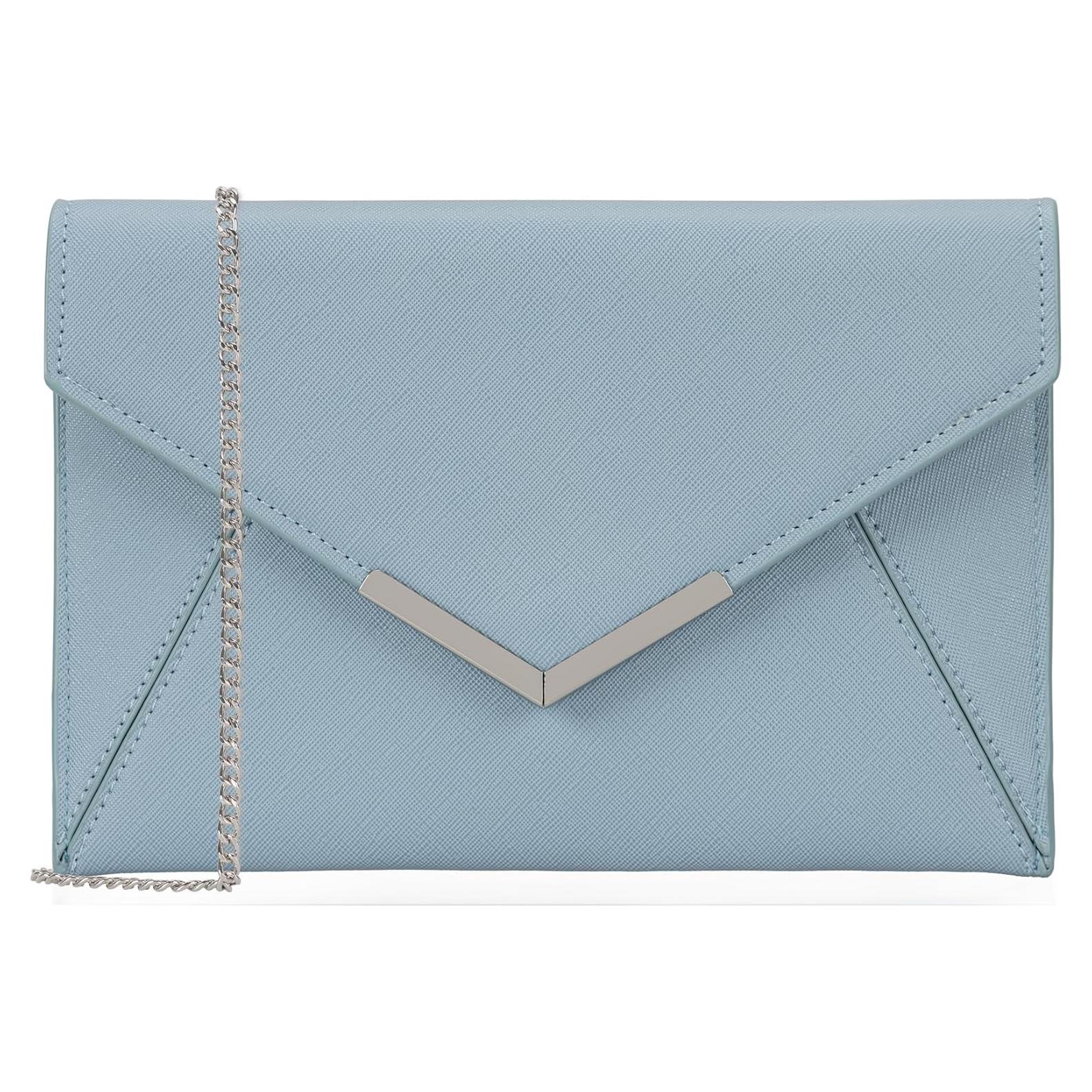 Bolso de mano sobre DEXMAY de cuero Saffiano azul claro
