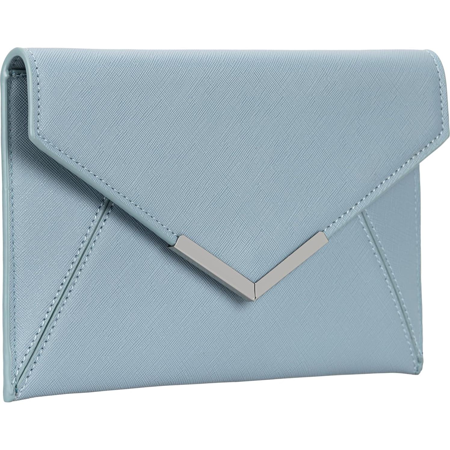 Bolso de mano sobre DEXMAY de cuero Saffiano azul claro