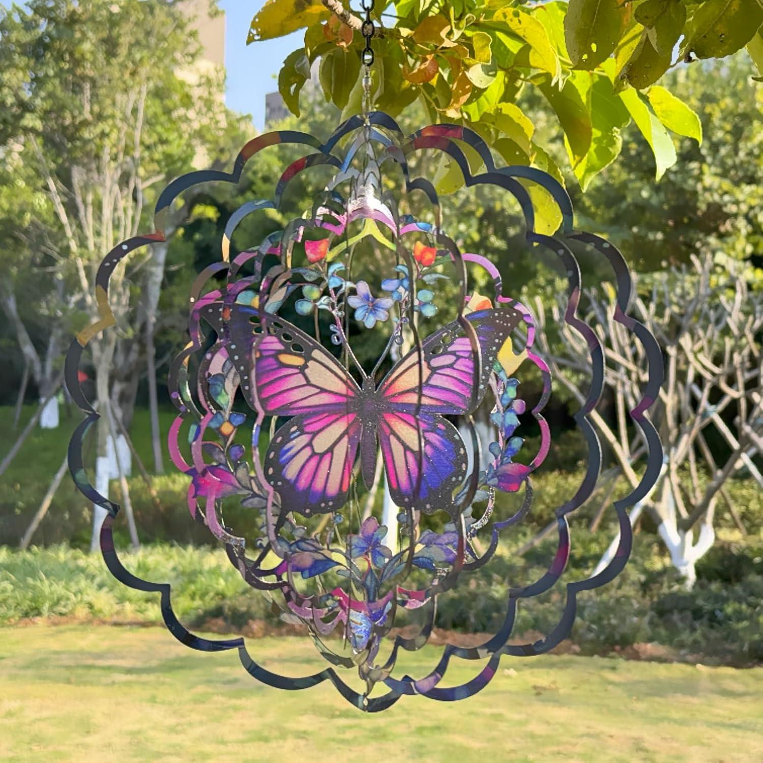 Móvil de Mariposas 3D Eandisom - Decoración Exterior 30.48 cm