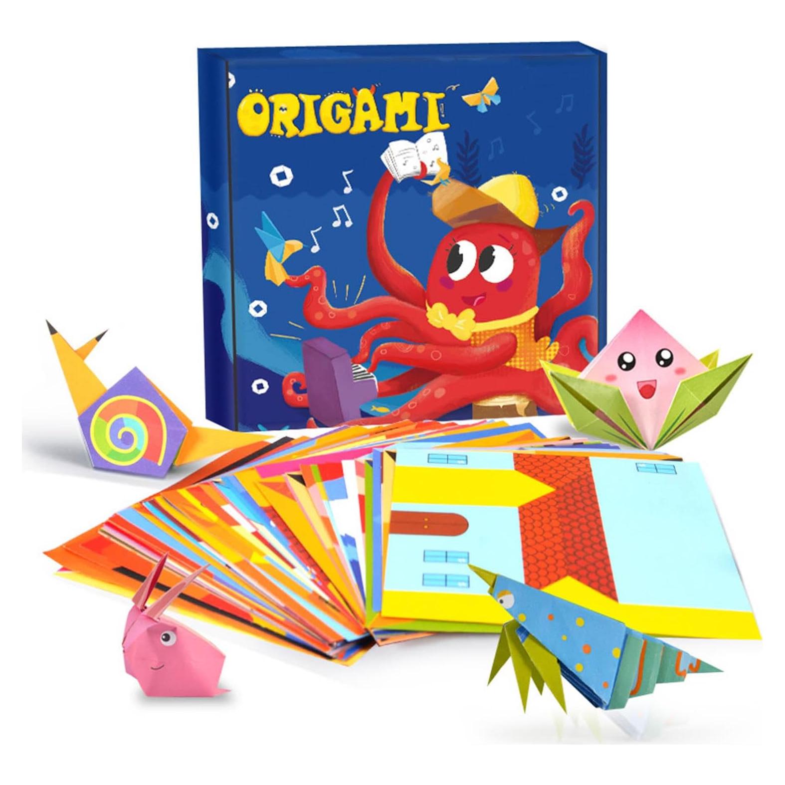 Set de Origami Colorido AUCOOMA 108 Hojas 54 Patrones