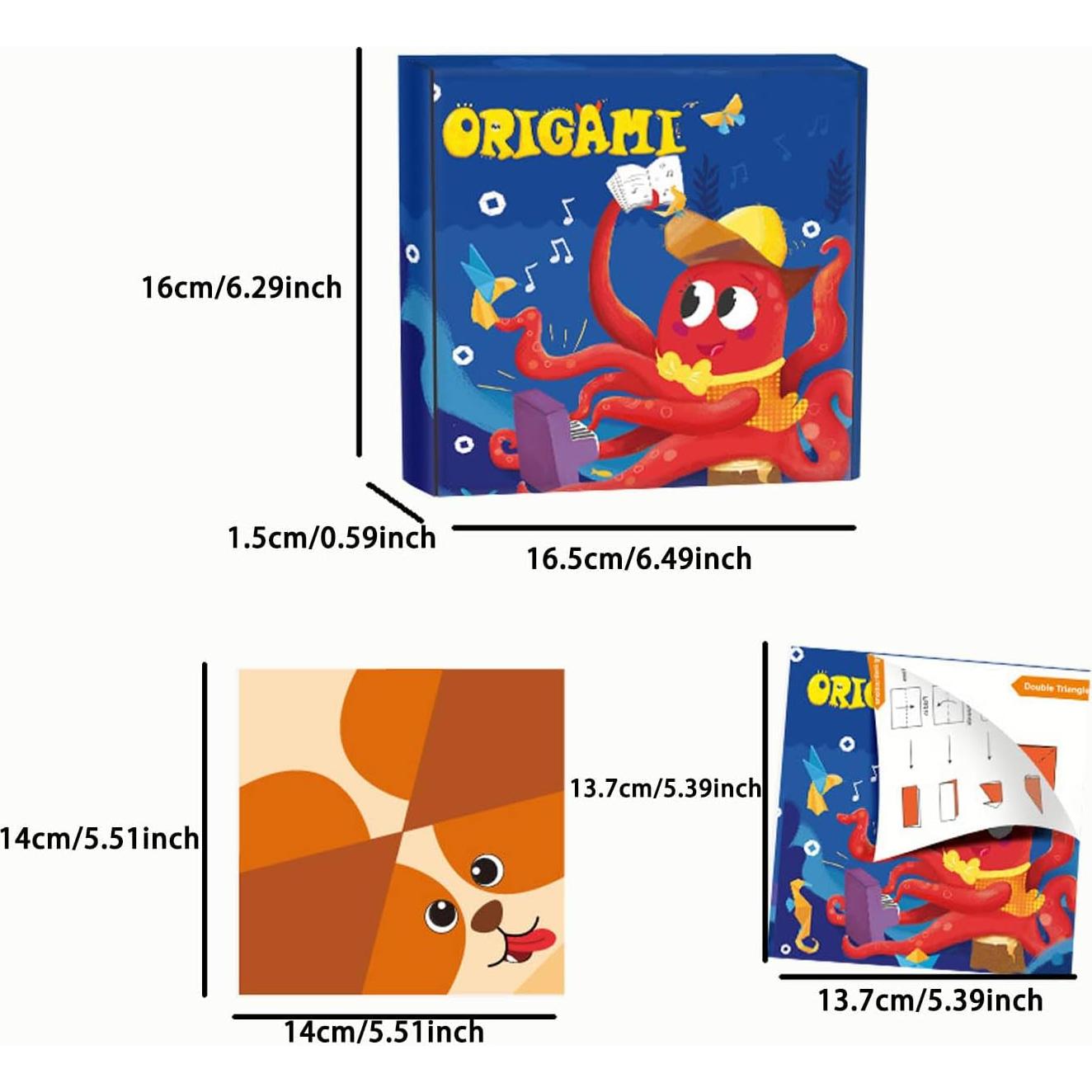 Set de Origami Colorido AUCOOMA 108 Hojas 54 Patrones