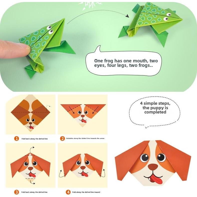 Set de Origami Colorido AUCOOMA 108 Hojas 54 Patrones