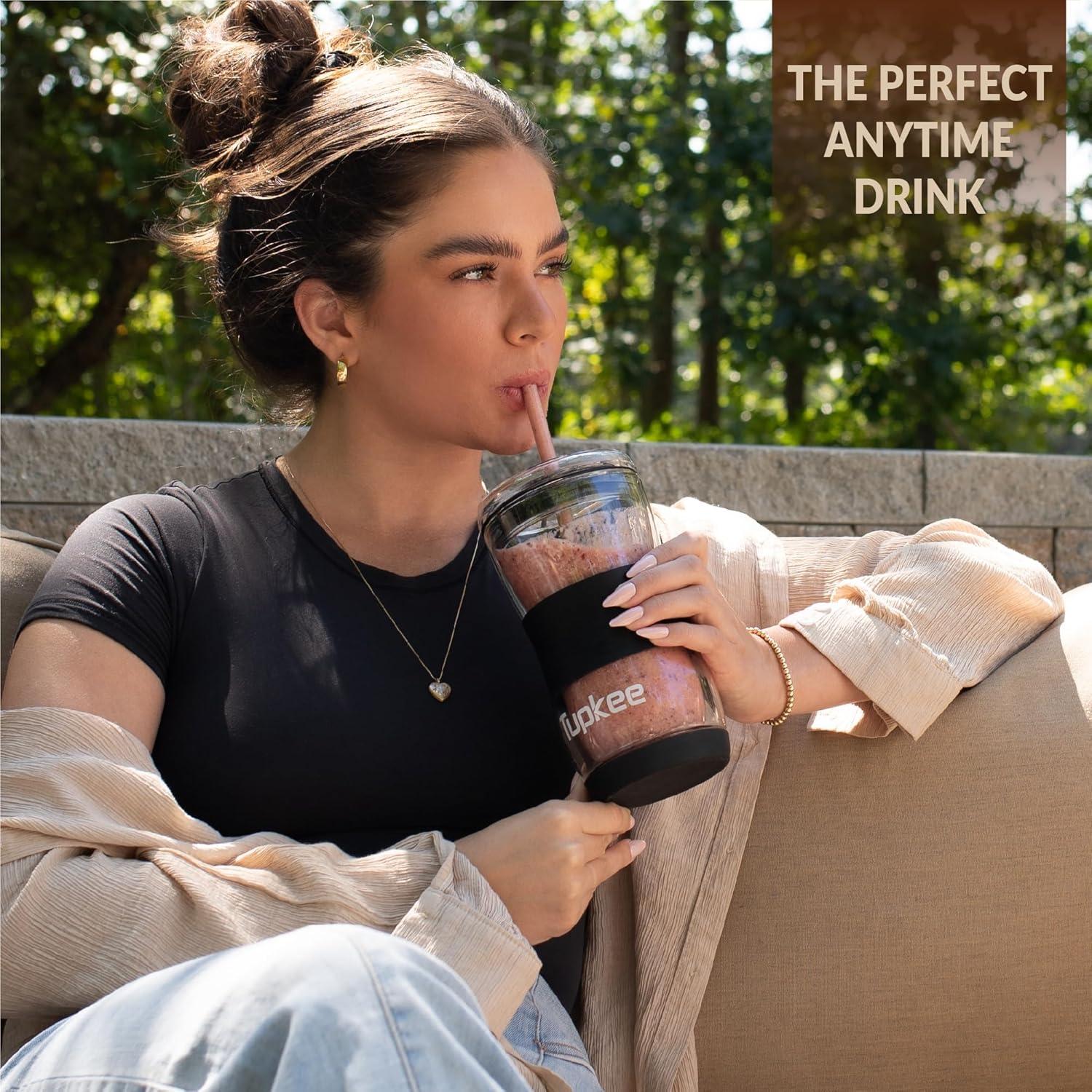 Pajitas de Vidrio Reutilizables Tupkee - 8 Pajitas 23cm con Cepillos