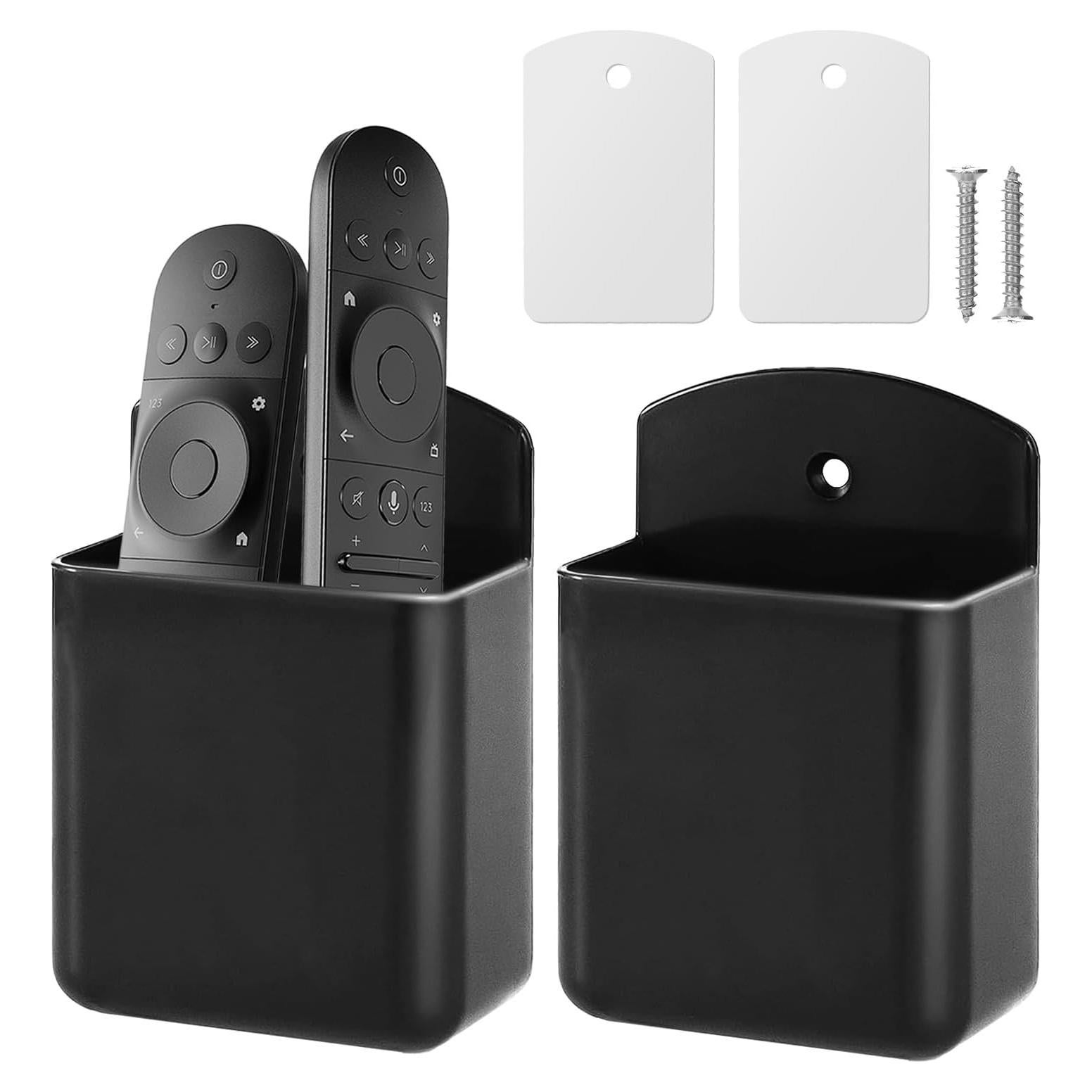 Soporte de Control Remoto Jeqqinuz 2 Piezas Negro - Organizador Pared