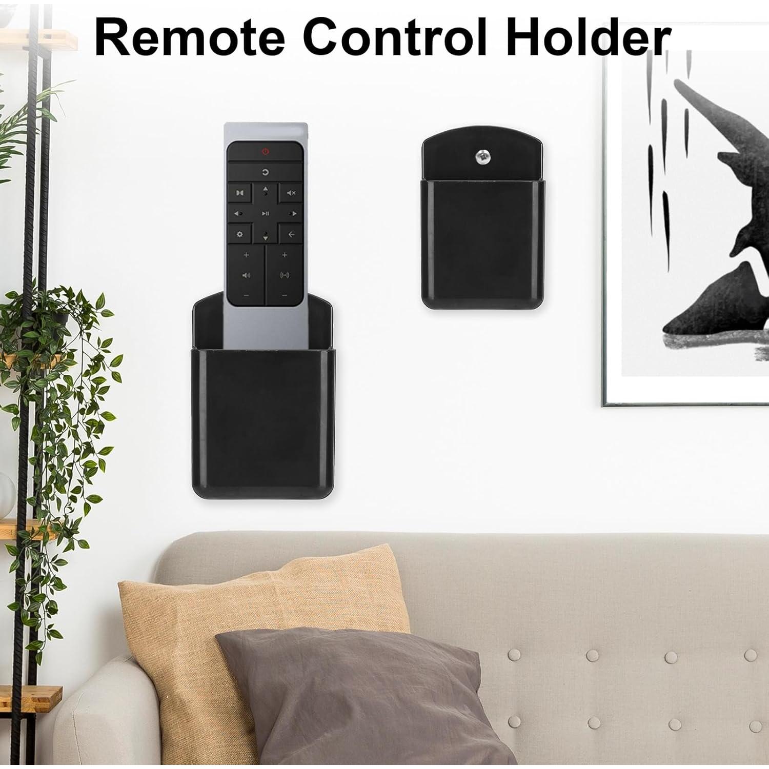 Soporte de Control Remoto Jeqqinuz 2 Piezas Negro - Organizador Pared