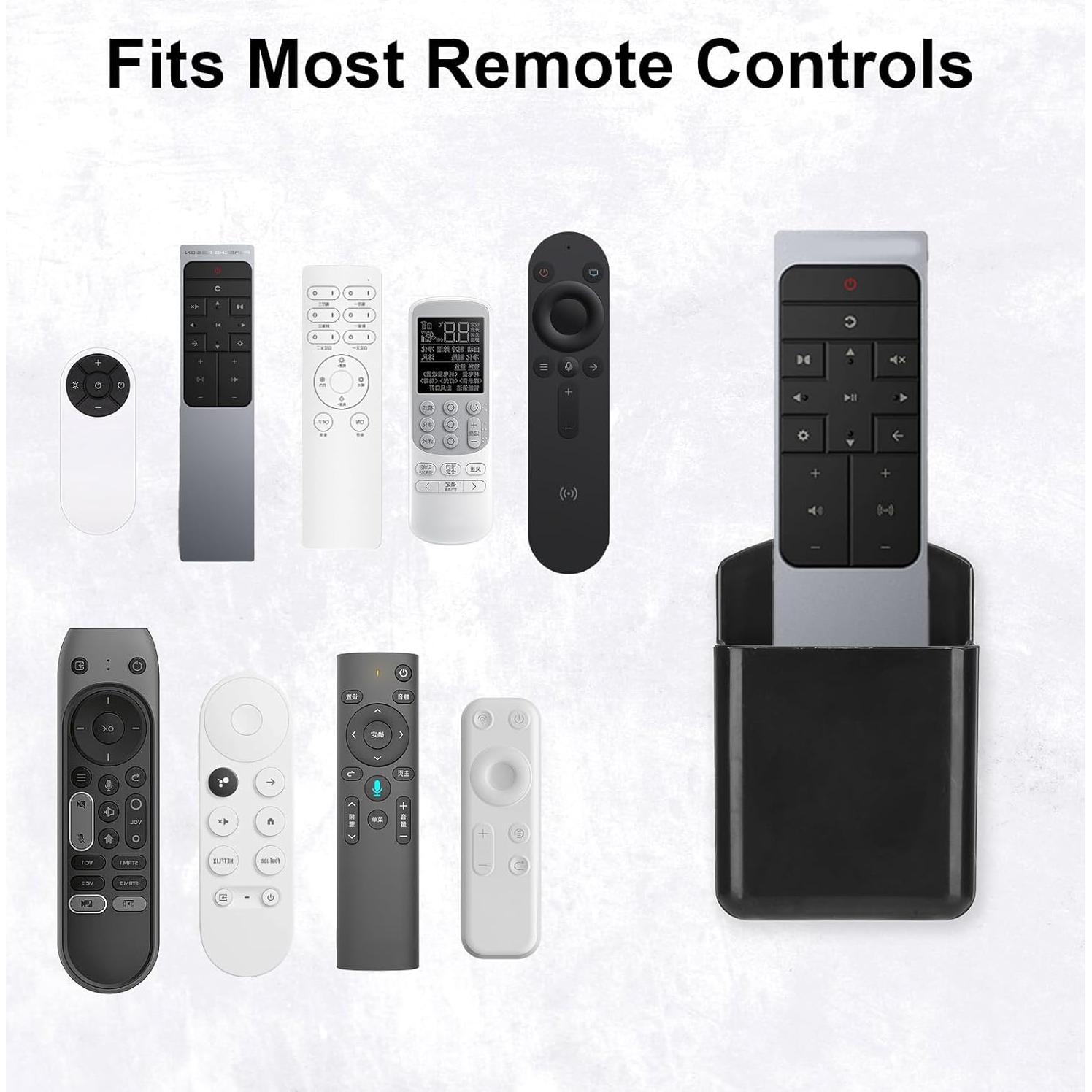 Soporte de Control Remoto Jeqqinuz 2 Piezas Negro - Organizador Pared