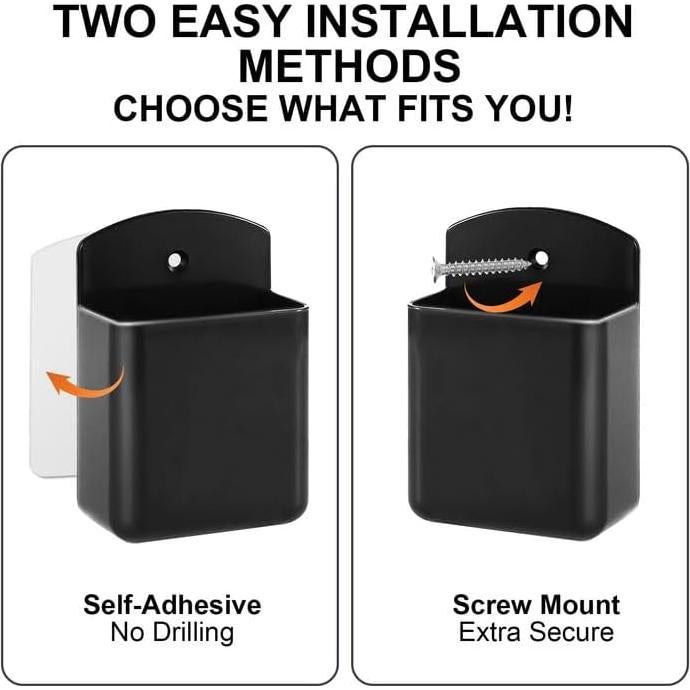 Soporte de Control Remoto Jeqqinuz 2 Piezas Negro - Organizador Pared