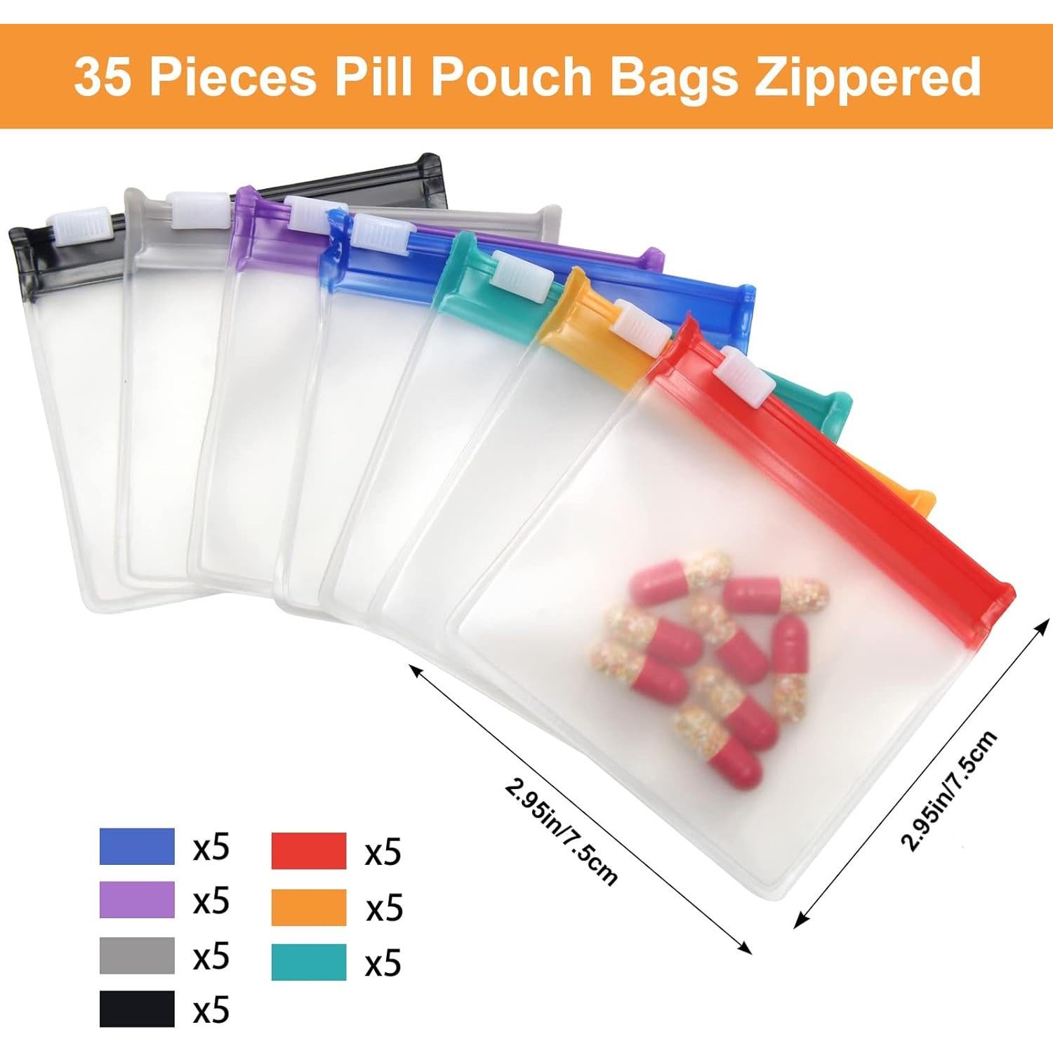 35 Bolsas Reutilizables para Pastillas Anglecai 75x75mm