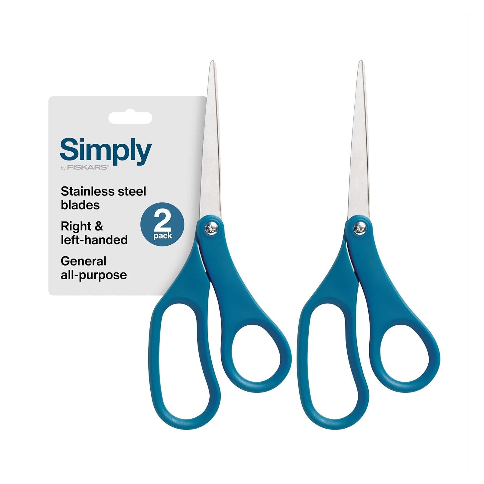 Fiskars Tijeras Multiusos 20.32 cm Acero Inoxidable Azul 2-Pack