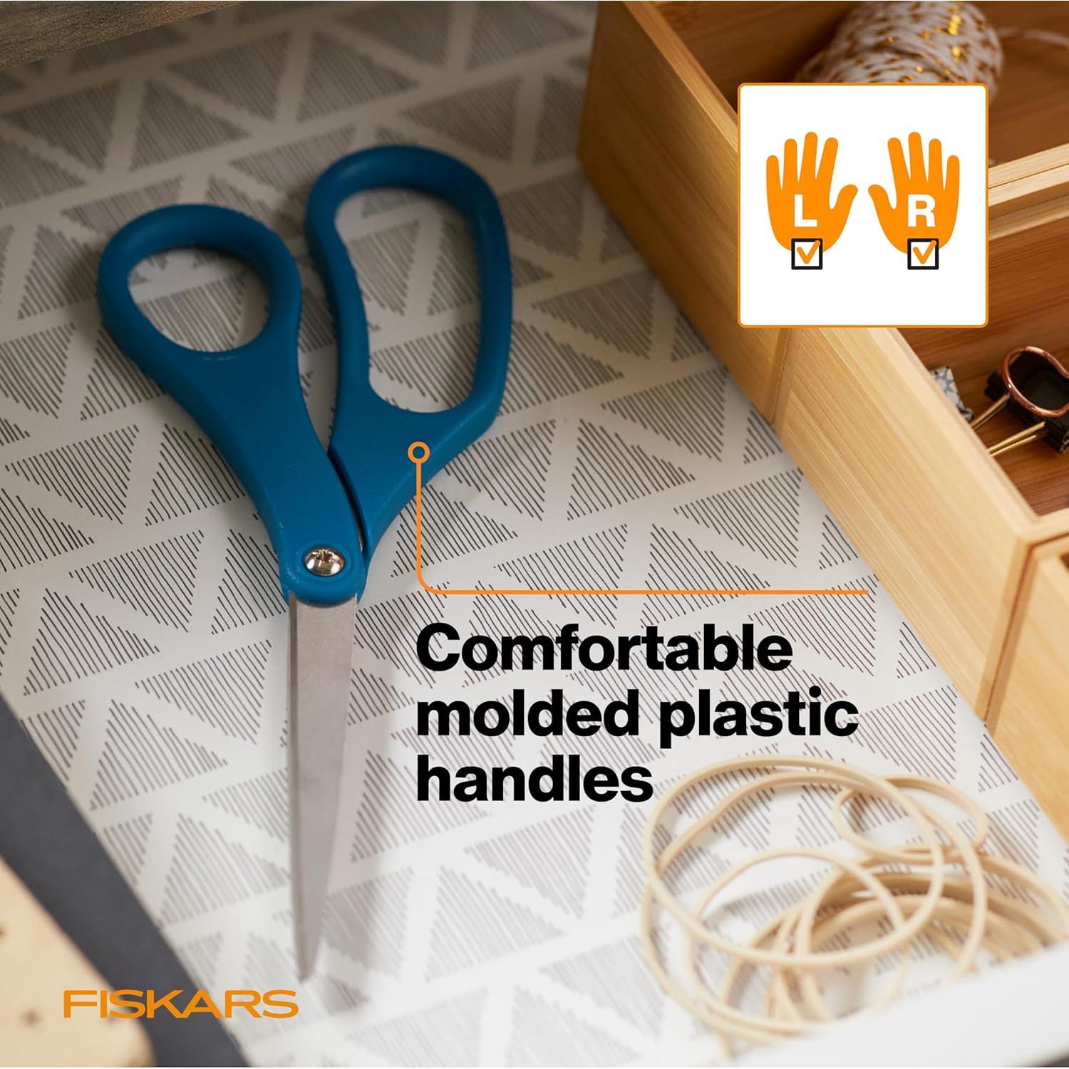 Fiskars Tijeras Multiusos 20.32 cm Acero Inoxidable Azul 2-Pack